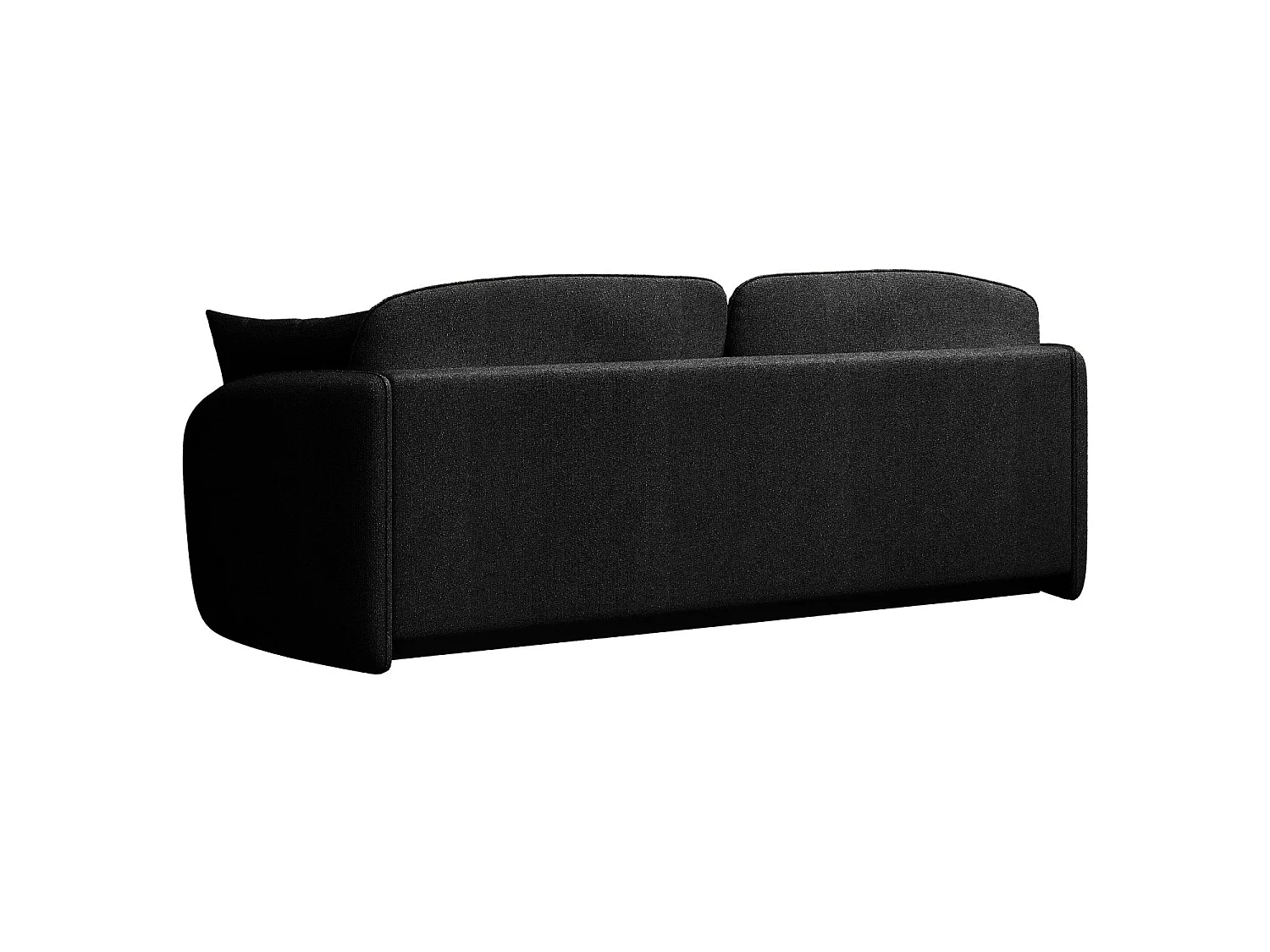 Canapé convertible trois places - en tissu chenille noir - SAVOY