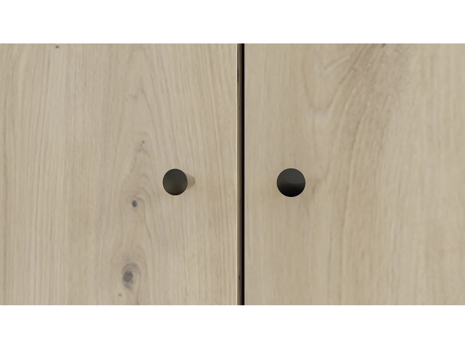 Buffet haut - 100 cm - 2 tiroirs - noir/aspect chêne artisan - RAVIERO