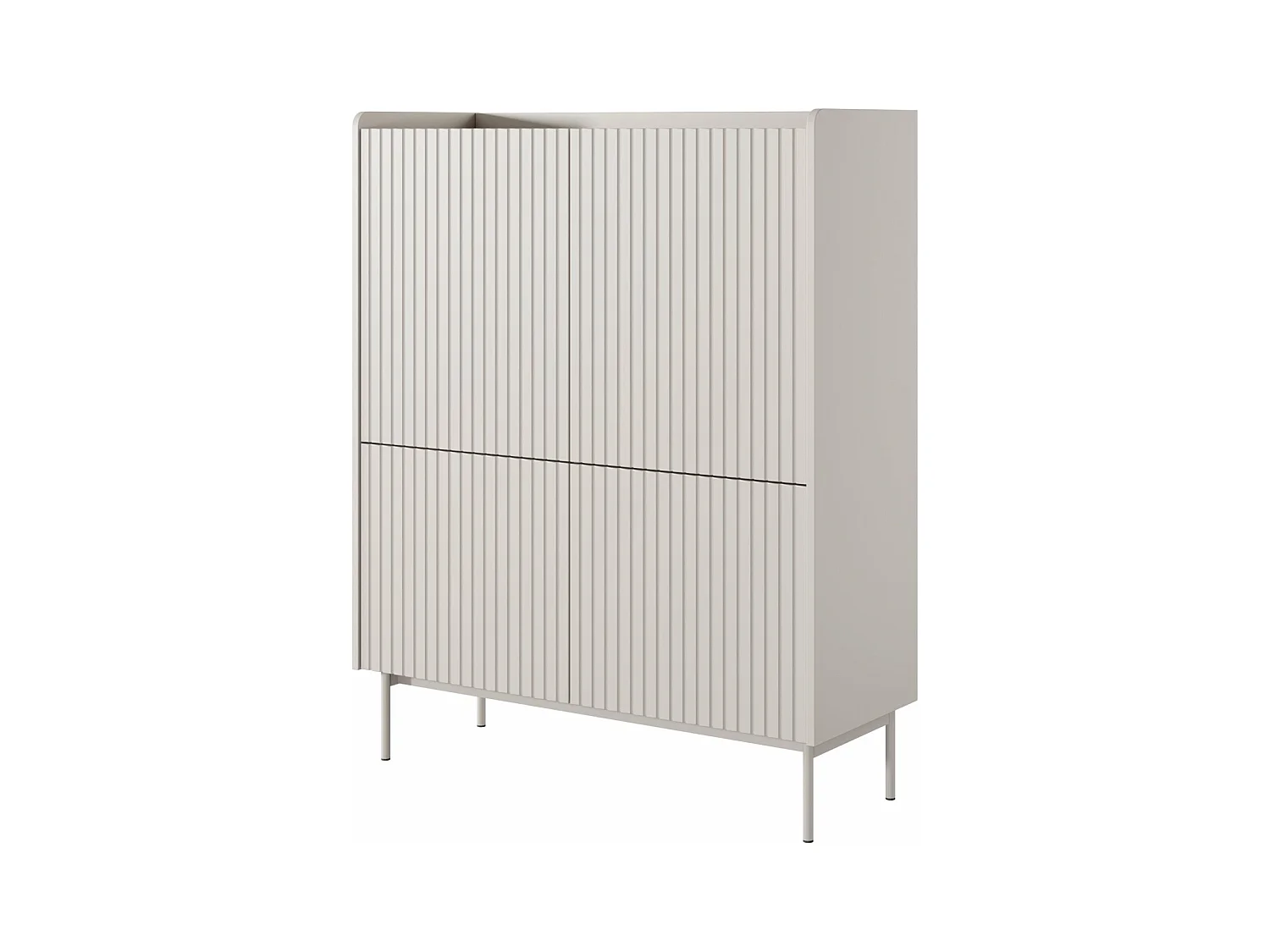 Buffet haut 4 portes - 153 cm - grège - LIWELO