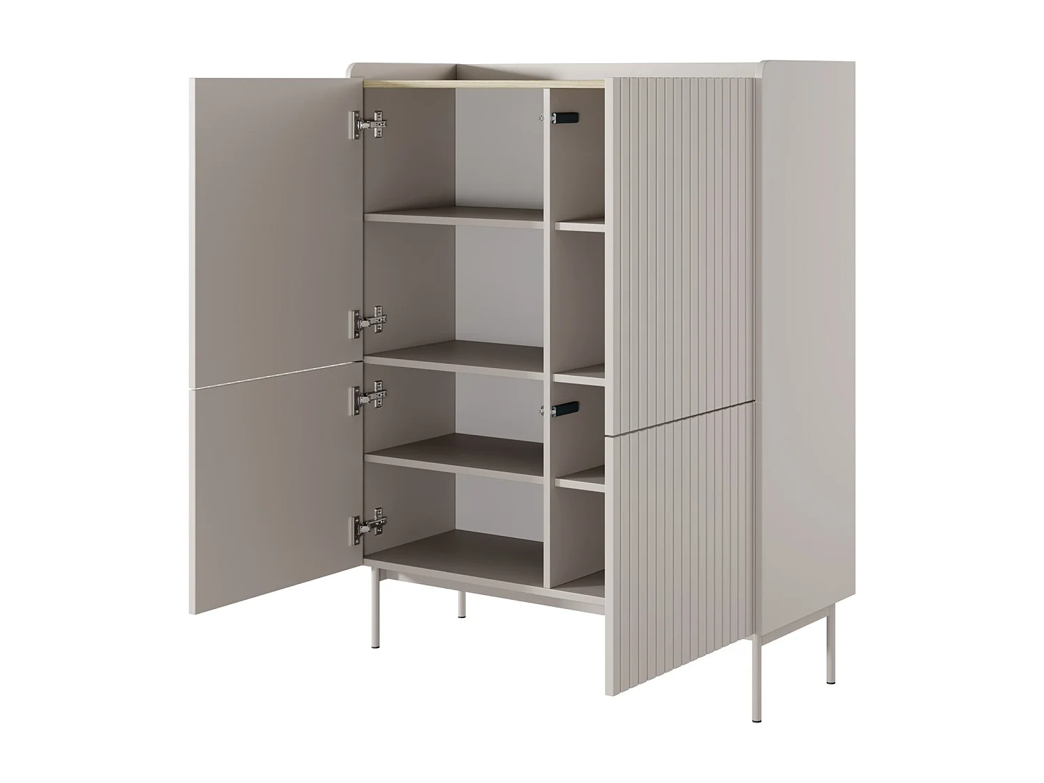 Buffet haut 4 portes - 153 cm - grège - LIWELO