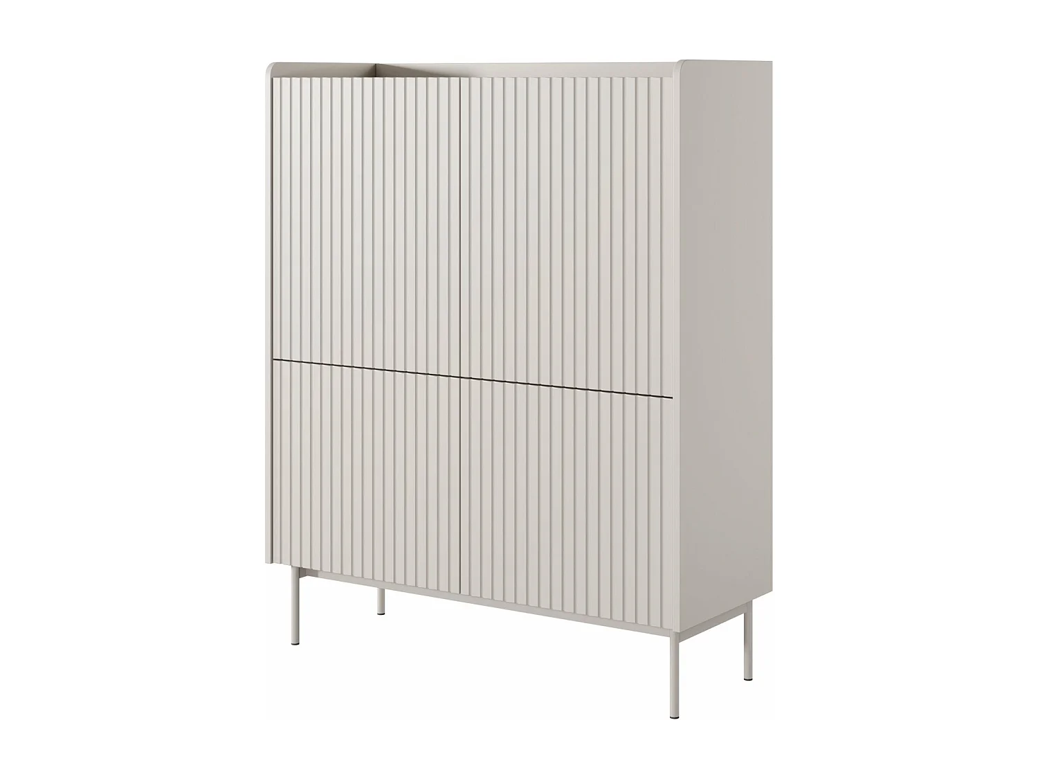 Buffet haut 4 portes - 153 cm - grège - LIWELO