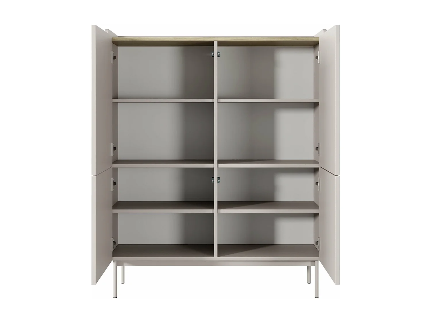 Buffet haut 4 portes - 153 cm - grège - LIWELO