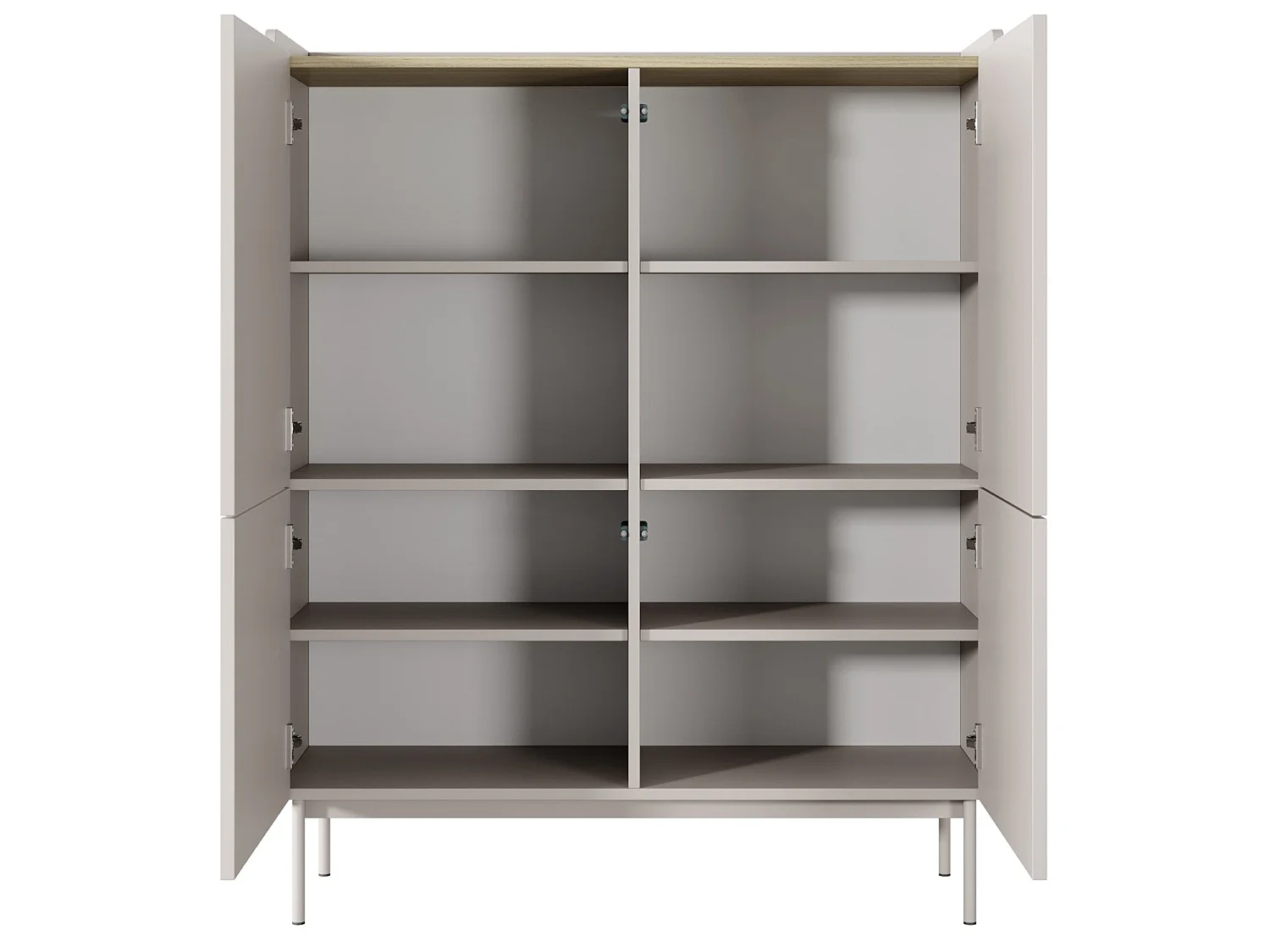 Buffet haut 4 portes - 153 cm - grège - LIWELO