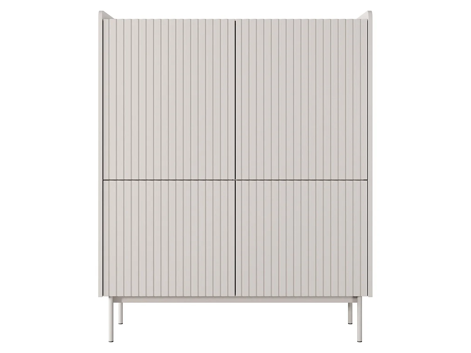 Buffet haut 4 portes - 153 cm - grège - LIWELO