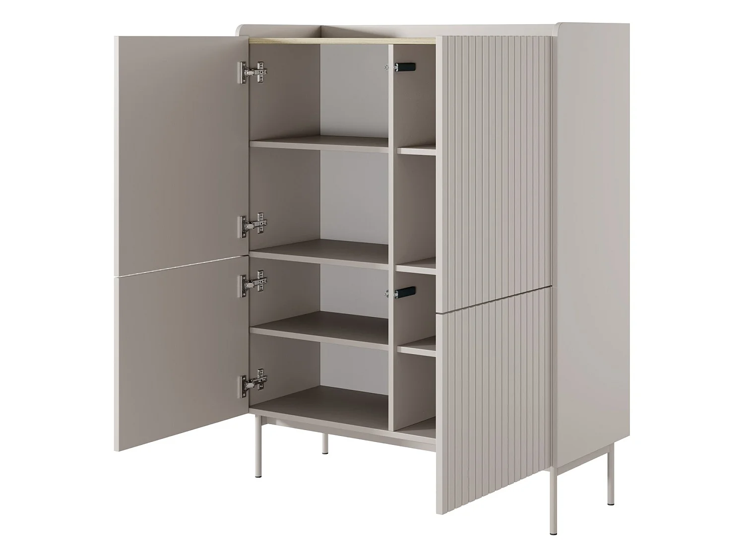 Buffet haut 4 portes - 153 cm - grège - LIWELO