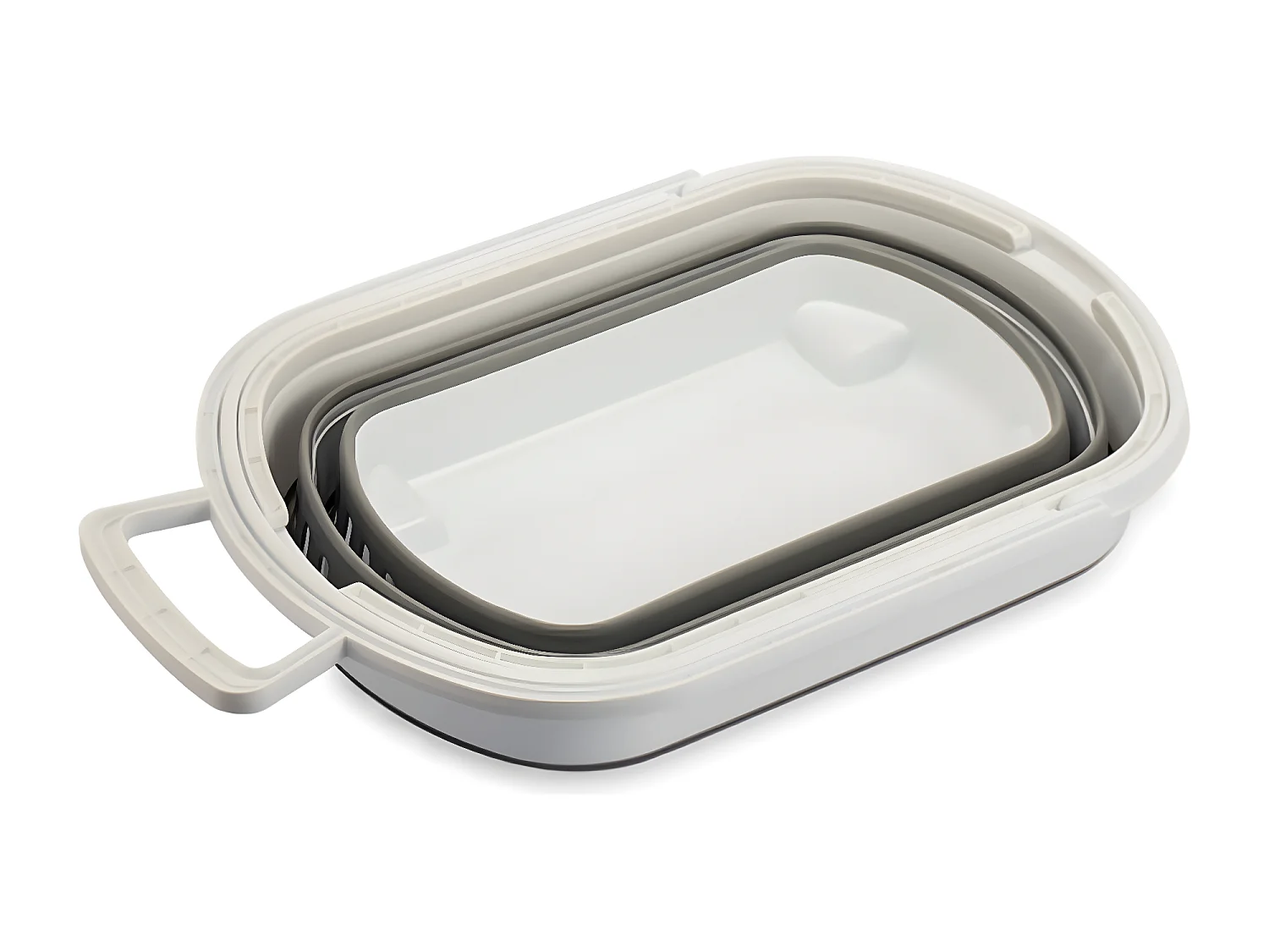 38 liter opvouwbare wasmand van kunststof met handvat en wielen, opvouwbare opbergcontainer, organizer met handvat en wielen - Trolley, Badkamer trolley