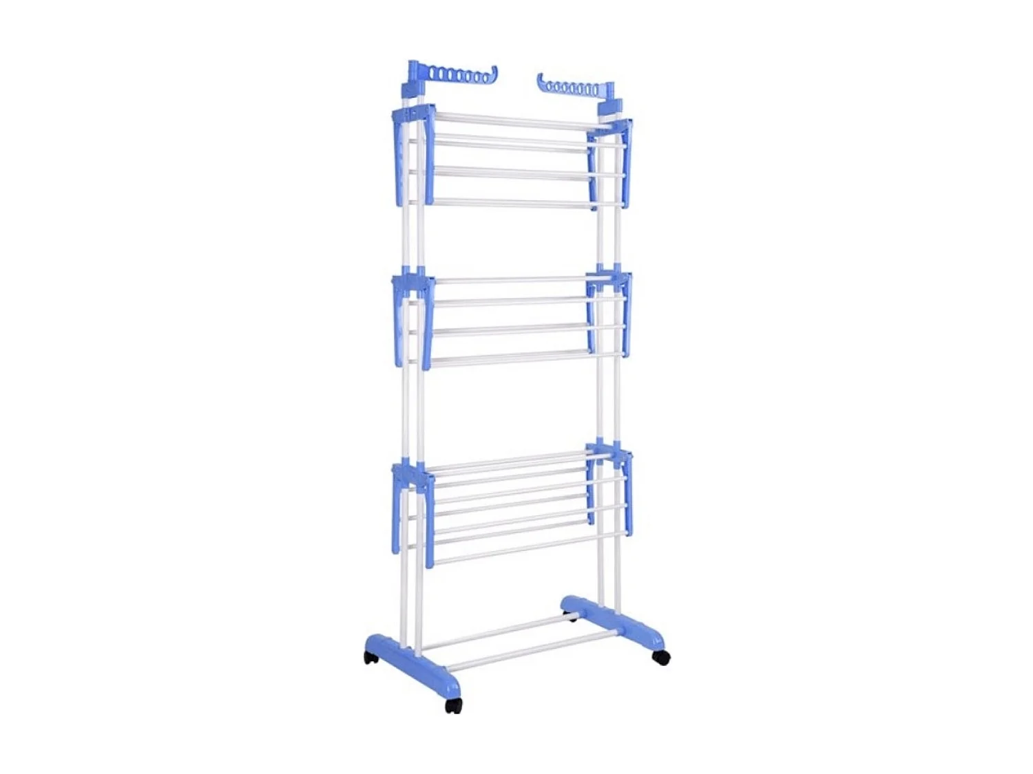 Étendoir à vêtements avec cadre pliant, crochets et roulettes, 125x74x173 cm