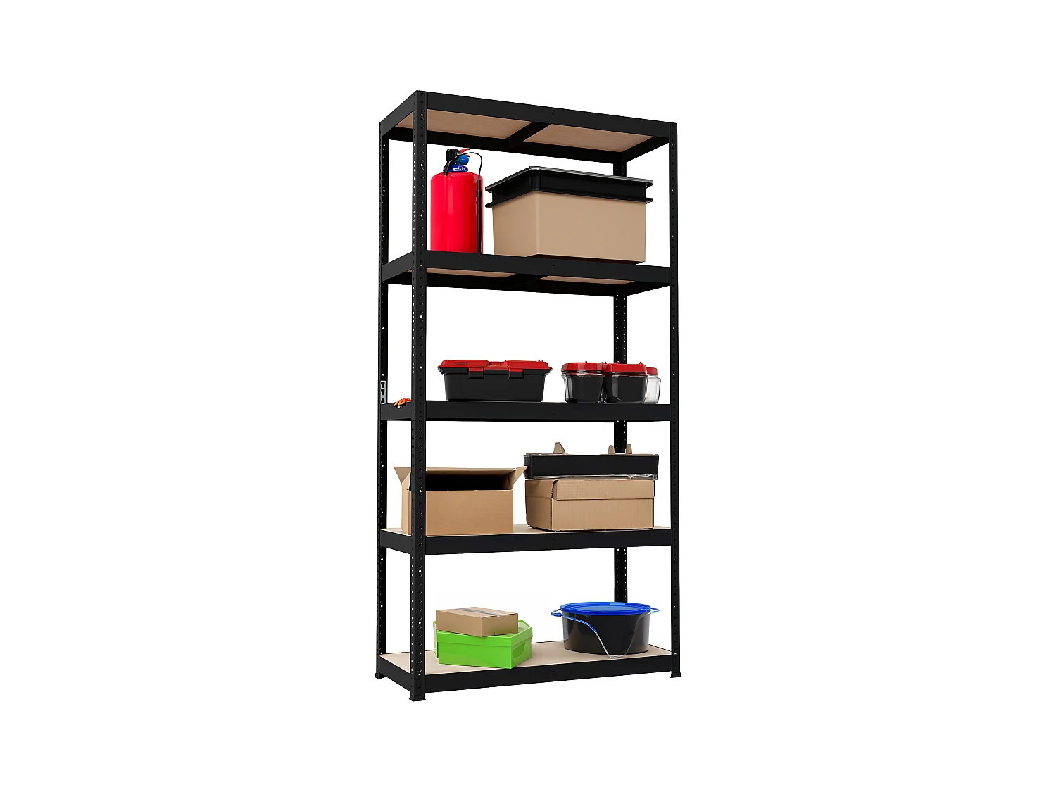 Metalen Stellingkast - Set van 2 - Zwart - 180x90x40cm - 5 planken - Extra Sterk Opbergrek - 400kg draagkracht