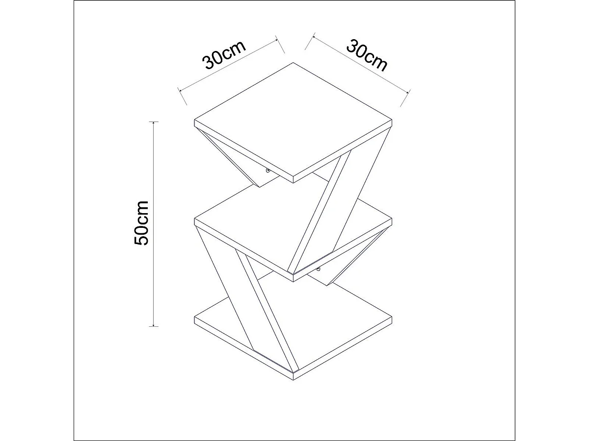 Beistelltisch mit 3 Ebenen H50 cm – ALBENI