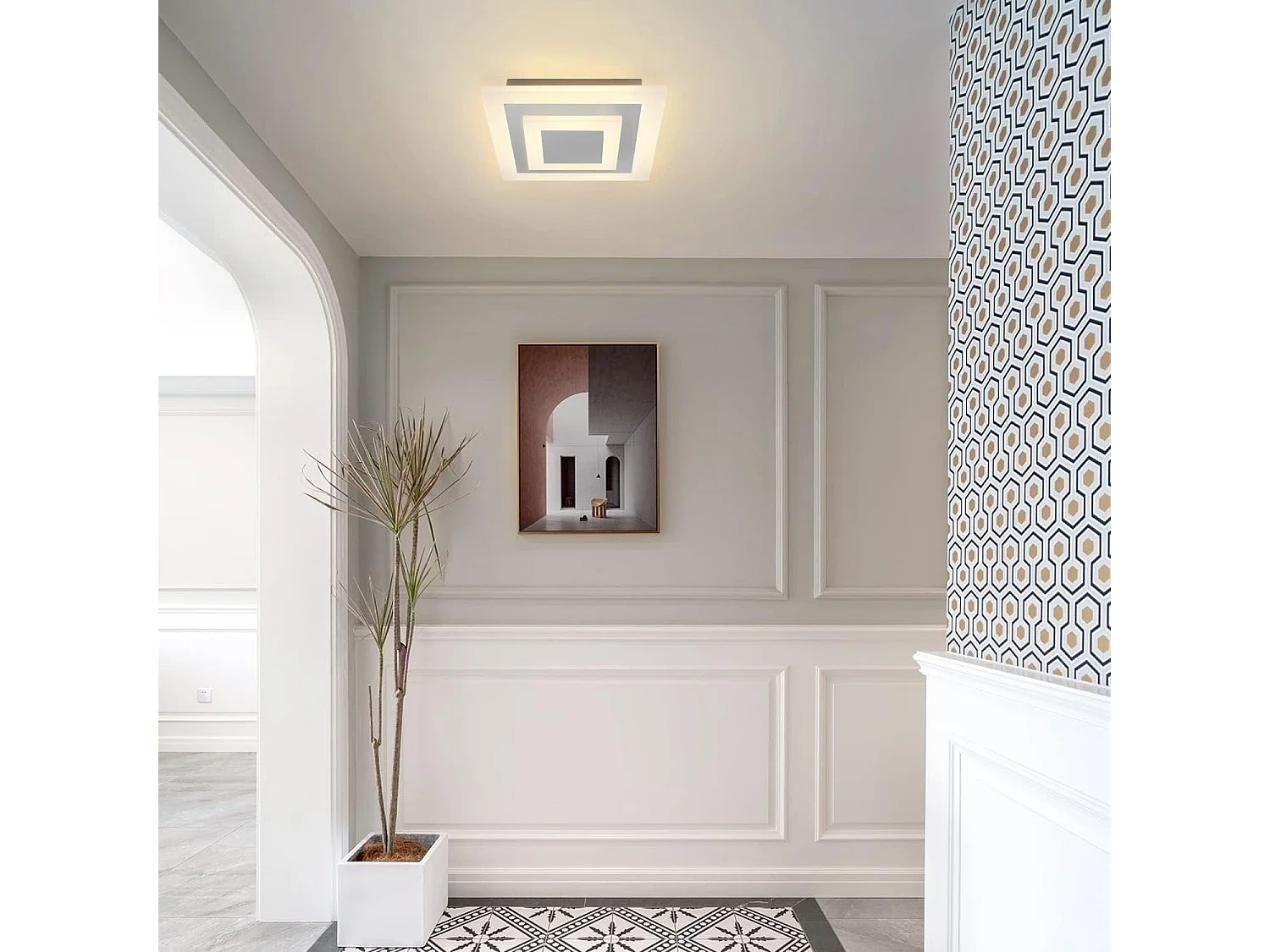 NETTLIFE LED-Deckenleuchte: 30 cm Wohnzimmerlampe, 23 W dimmbare Küchenlampe, moderne Lampe mit Fernbedienung fürs Schlafzimmer