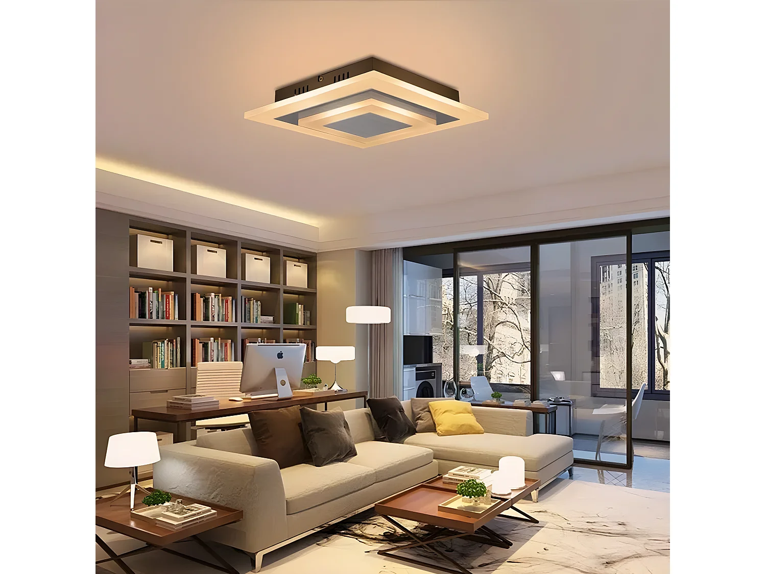 NETTLIFE LED-Deckenleuchte: 30 cm Wohnzimmerlampe, 23 W dimmbare Küchenlampe, moderne Lampe mit Fernbedienung fürs Schlafzimmer