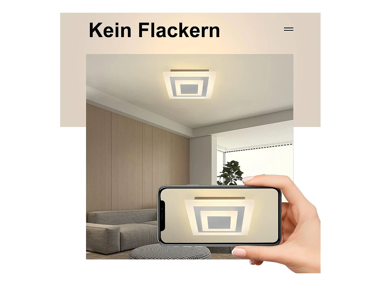 NETTLIFE Plafonnier LED  : lampe de salon 30 cm, lampe de cuisine dimmable 23 W, lampe moderne avec télécommande pour chambre