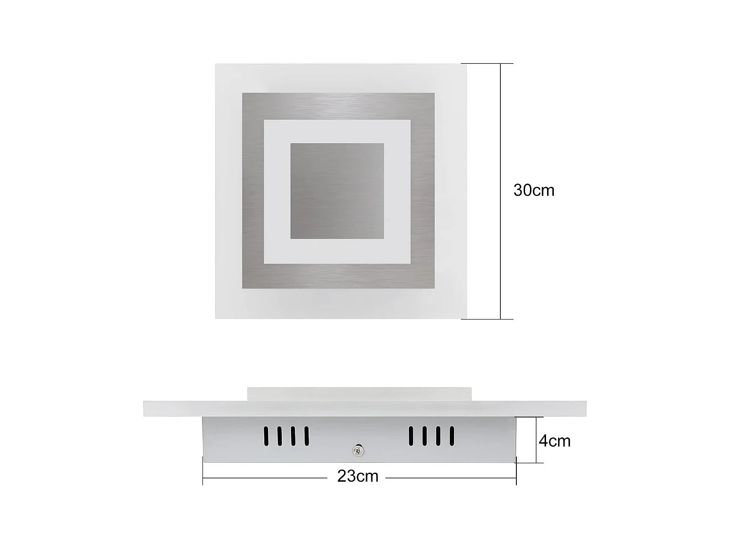 NETTLIFE Plafonnier LED  : lampe de salon 30 cm, lampe de cuisine dimmable 23 W, lampe moderne avec télécommande pour chambre