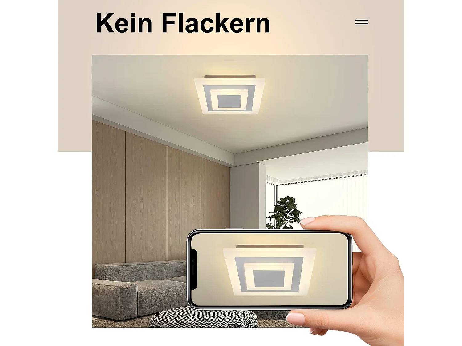 NETTLIFE Plafonnier LED  : lampe de salon 30 cm, lampe de cuisine dimmable 23 W, lampe moderne avec télécommande pour chambre