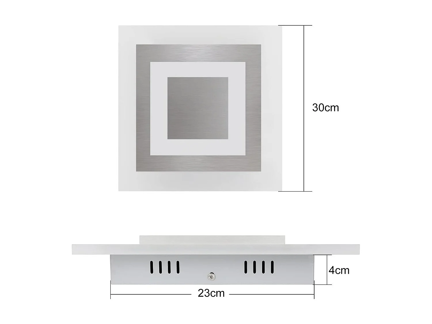 NETTLIFE Plafondlamp LED Wit -vierkant 3000 -6000K Dimbaar Metaal 23W Moderne Keukenverlichting 30cm met Afstandsbediening voor Woonkamer | Slaapkamer | Gang