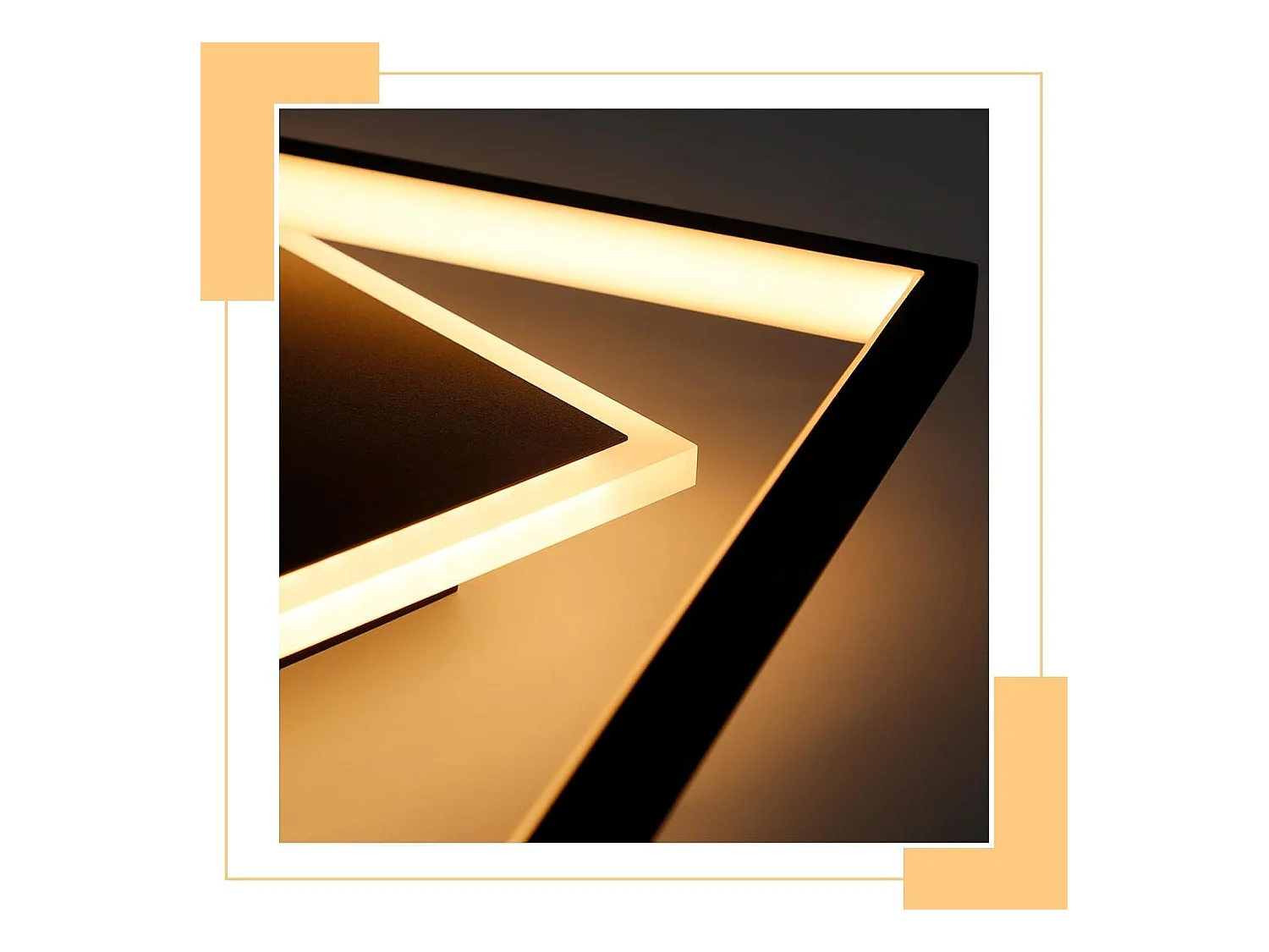 NETTLIFE Plafondlamp LED zwart 42W vierkant 2-Lichts 3000-6000K Dimbaar Metaal Moderne Keukenverlichting met Afstandsbediening voor Woonkamer Slaapkamer Eetkamer