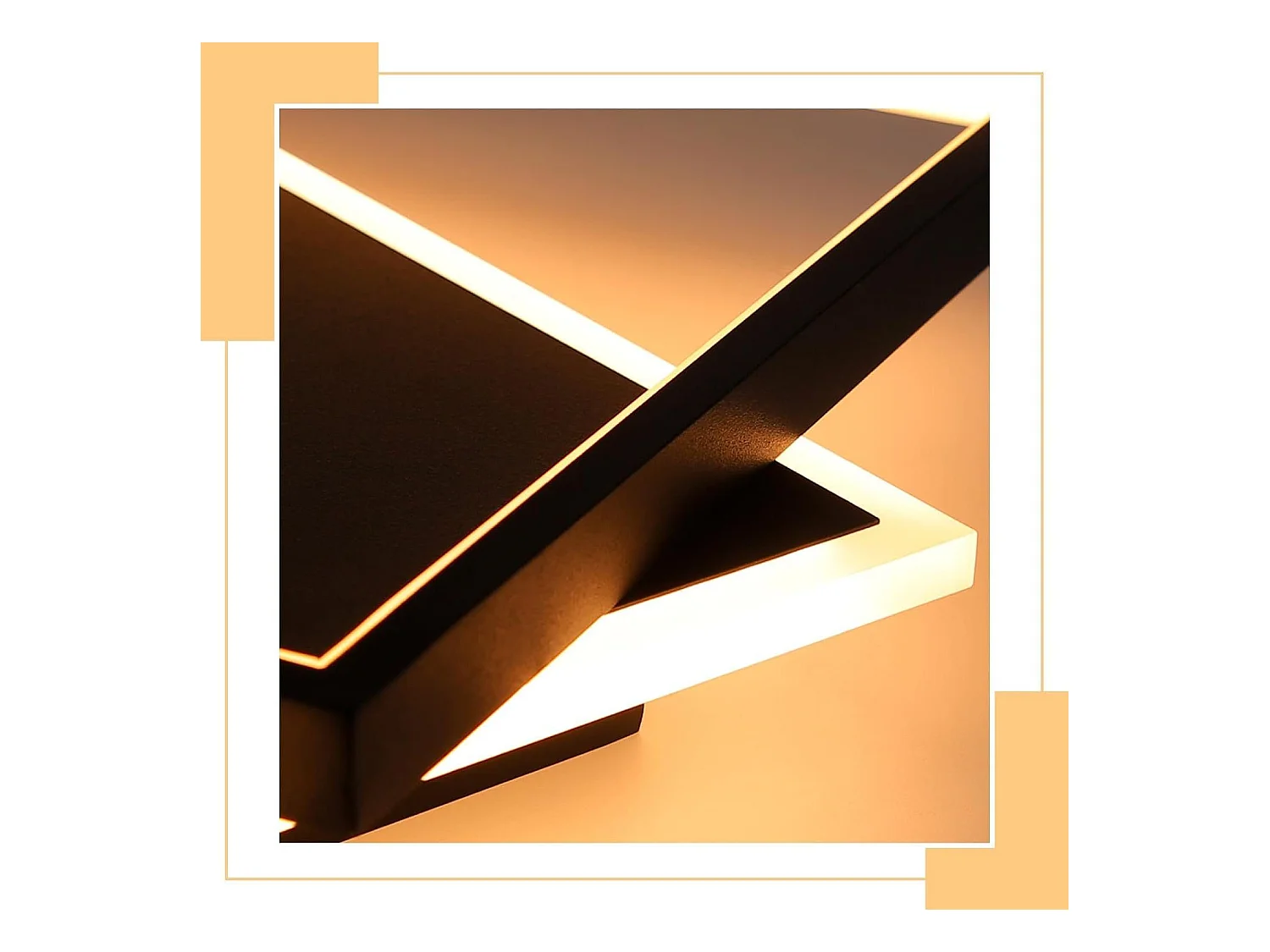 NETTLIFE Plafondlamp LED zwart 42W vierkant 2-Lichts 3000-6000K Dimbaar Metaal Moderne Keukenverlichting met Afstandsbediening voor Woonkamer Slaapkamer Eetkamer