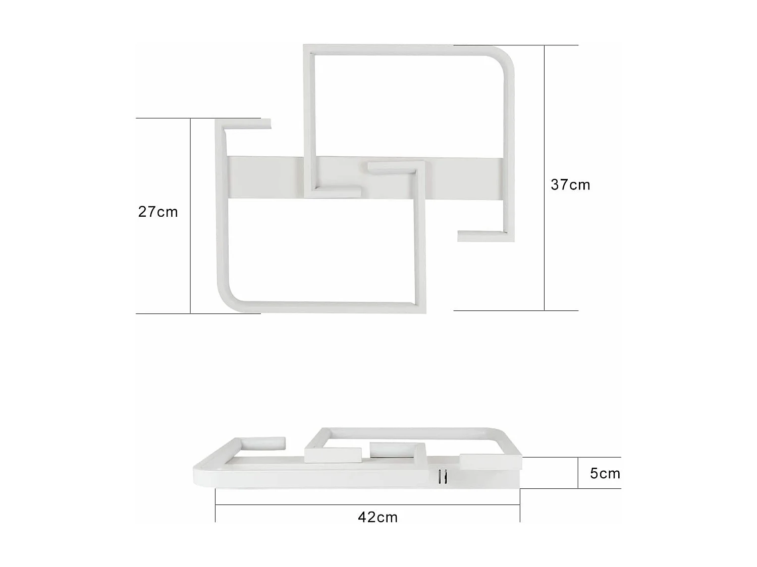 NETTLIFE Plafonnier LED Métal Blanc 35W Dimmable Lampe de Salon Moderne avec Télécommande Lampe Design Carrée pour Chambre Cuisine Couloir