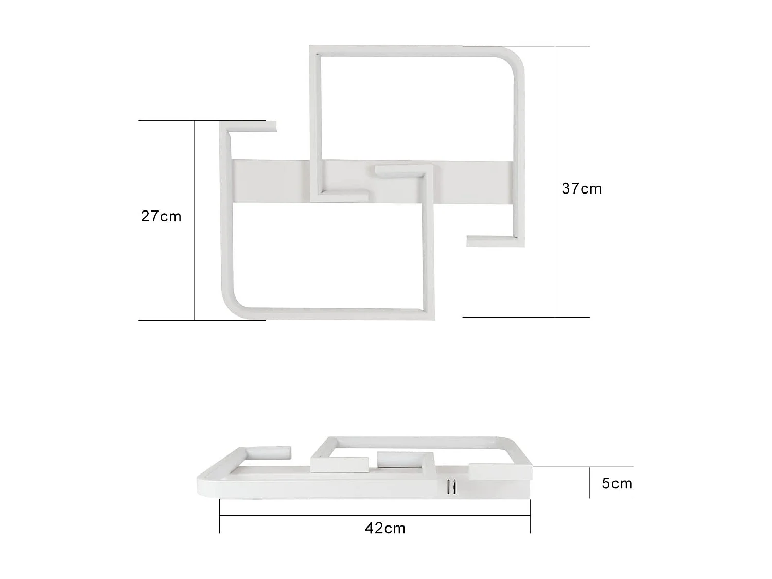 NETTLIFE LED-plafondlamp, wit metaal, 35W, moderne woonkamerlamp, dimbaar met afstandsbediening, vierkante designlamp voor slaapkamer