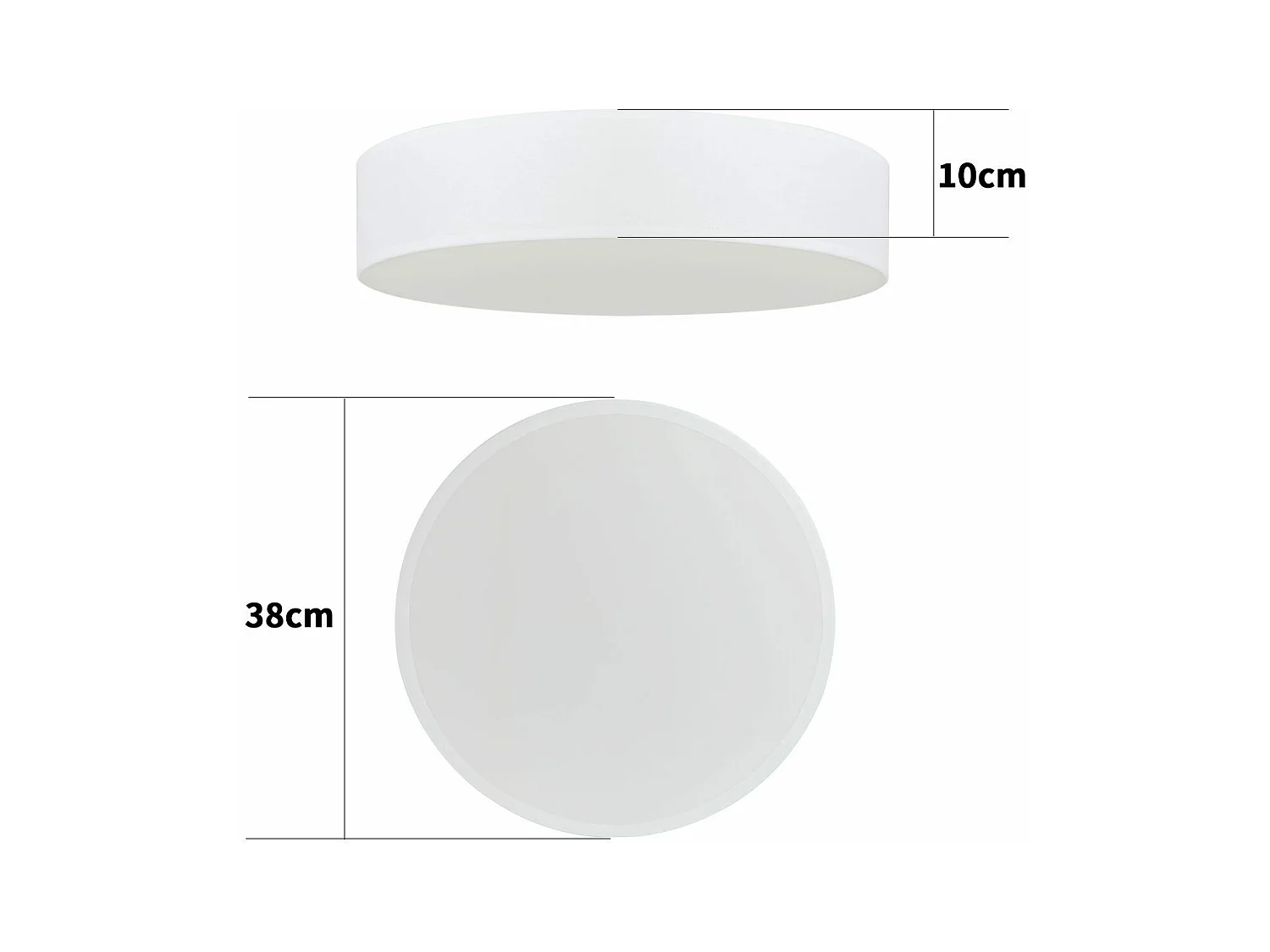 Plafonnier NETTLIFE abat-jour en tissu rond 38CM E27 lampe de plafond de chambre moderne