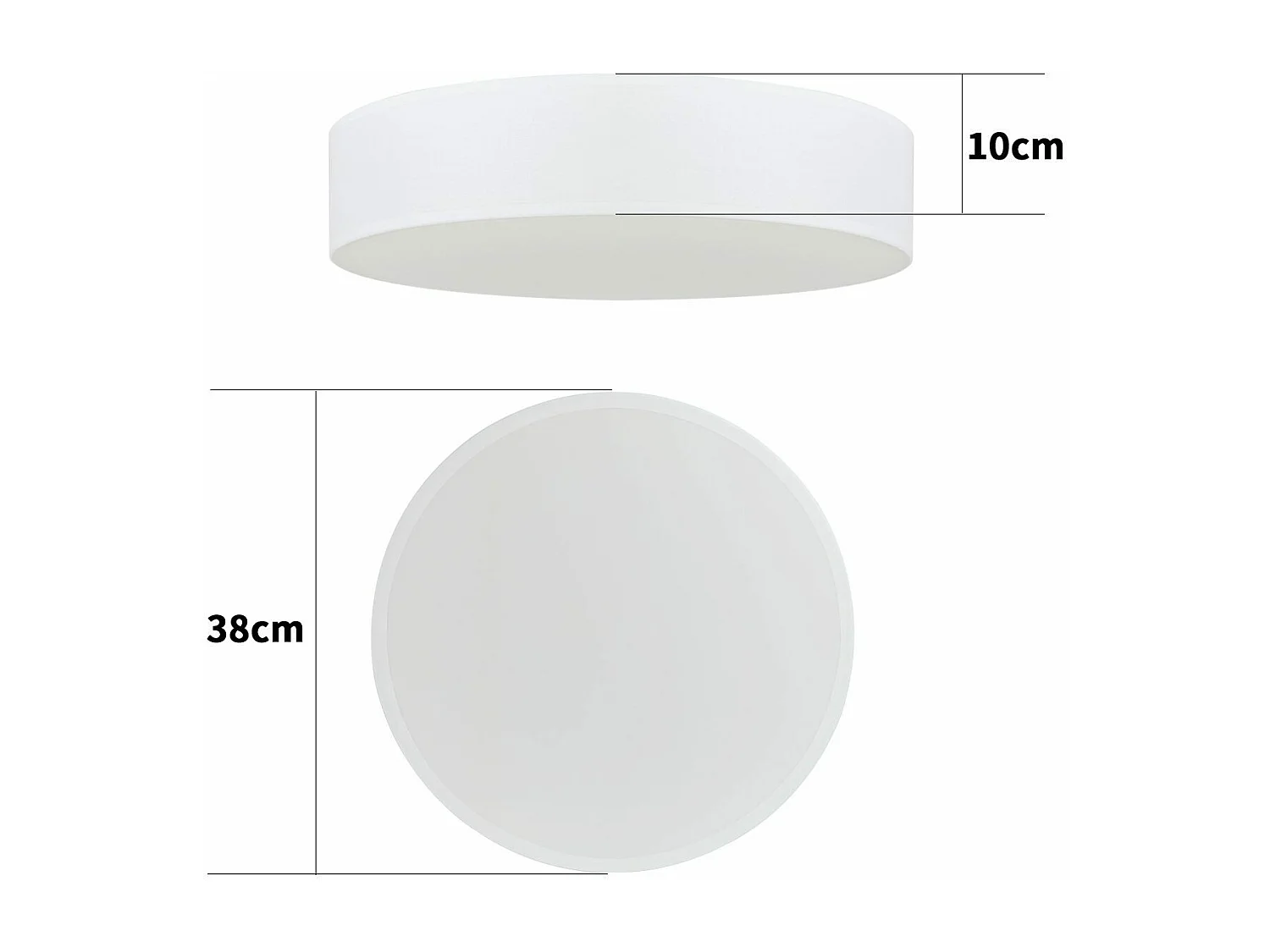Plafonnier NETTLIFE abat-jour en tissu rond 38CM E27 lampe de plafond de chambre moderne
