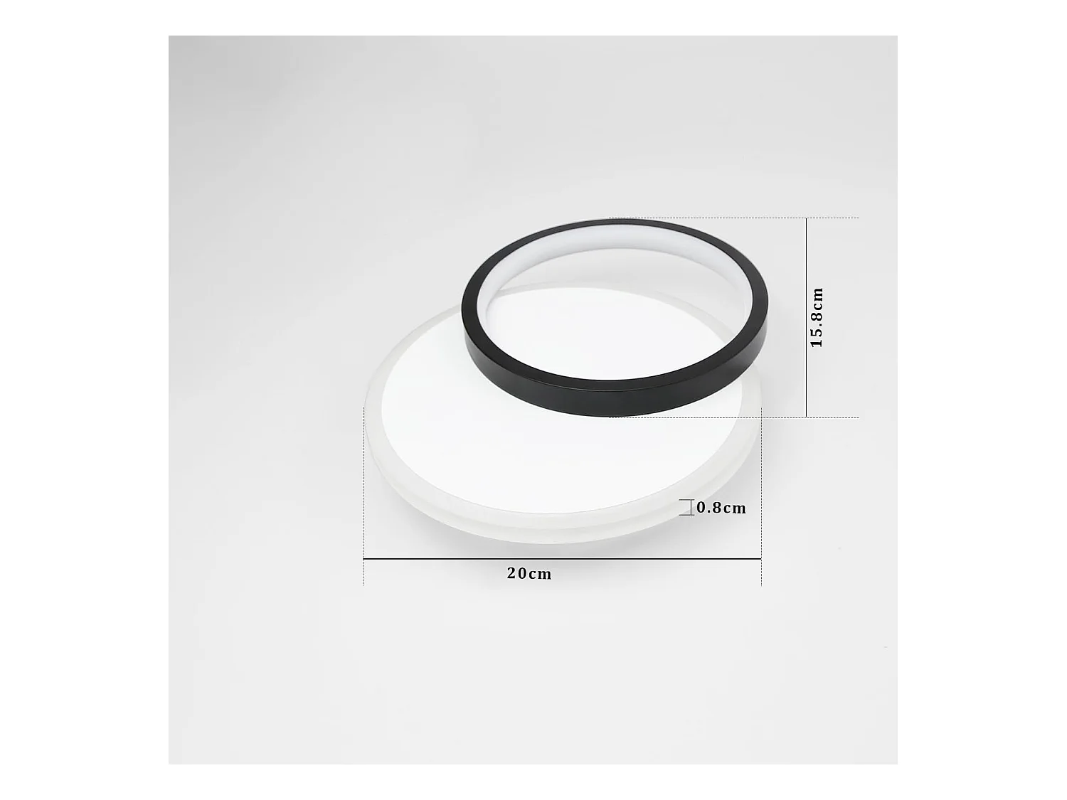 NETTLIFE Plafondlamp LED - rond - Wit en Zwart - 24.5cm - 2-Lichts - 3000K Warm Wit Licht - Moderne Slaapkamerverlichting - voor Keuken | Woonkamer | Hotel - 22W