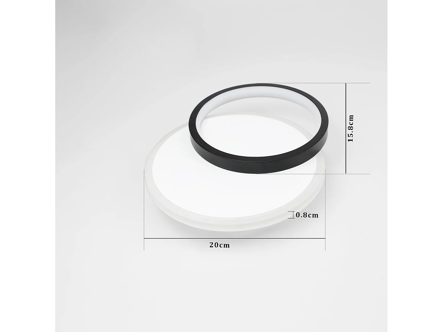 NETTLIFE Plafondlamp LED - rond - Wit en Zwart - 24.5cm - 2-Lichts - 3000K Warm Wit Licht - Moderne Slaapkamerverlichting - voor Keuken | Woonkamer | Hotel - 22W