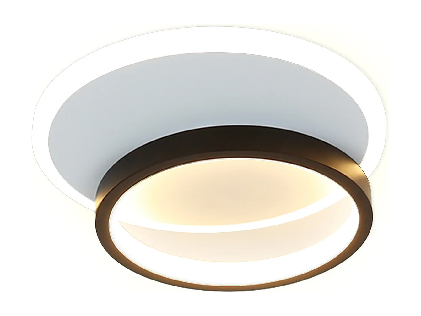 NETTLIFE Plafondlamp LED - rond - Wit en Zwart - 24.5cm - 2-Lichts - 3000K Warm Wit Licht - Moderne Slaapkamerverlichting - voor Keuken | Woonkamer | Hotel - 22W