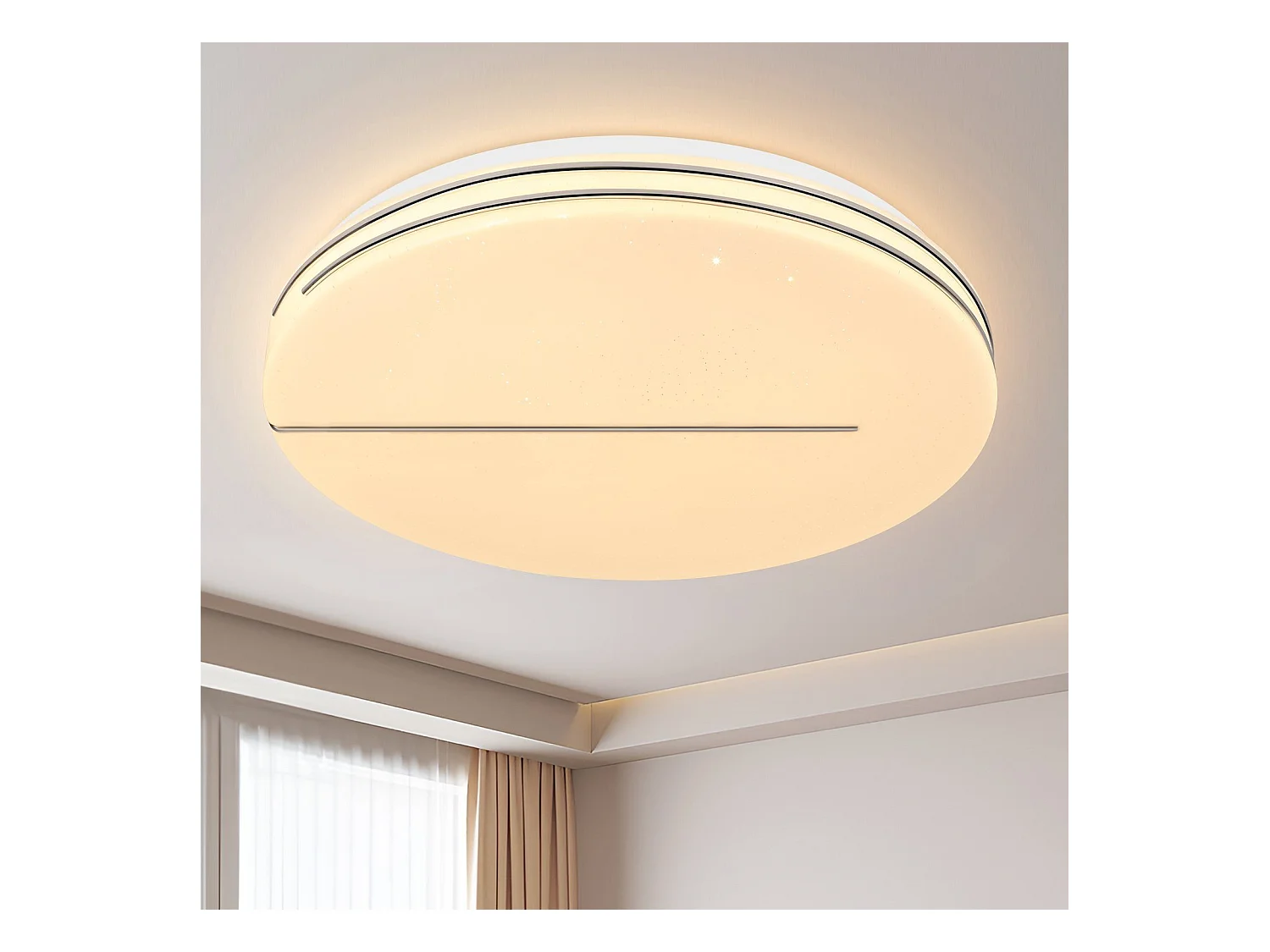 NETTLIFE LED Plafondlamp - rond - moderne - wit - 3000K warm wit - sterrenhemel slaapkamerlamp 27cm - 12W keukenlamp - voor hal | woonkamer | kinderkamer