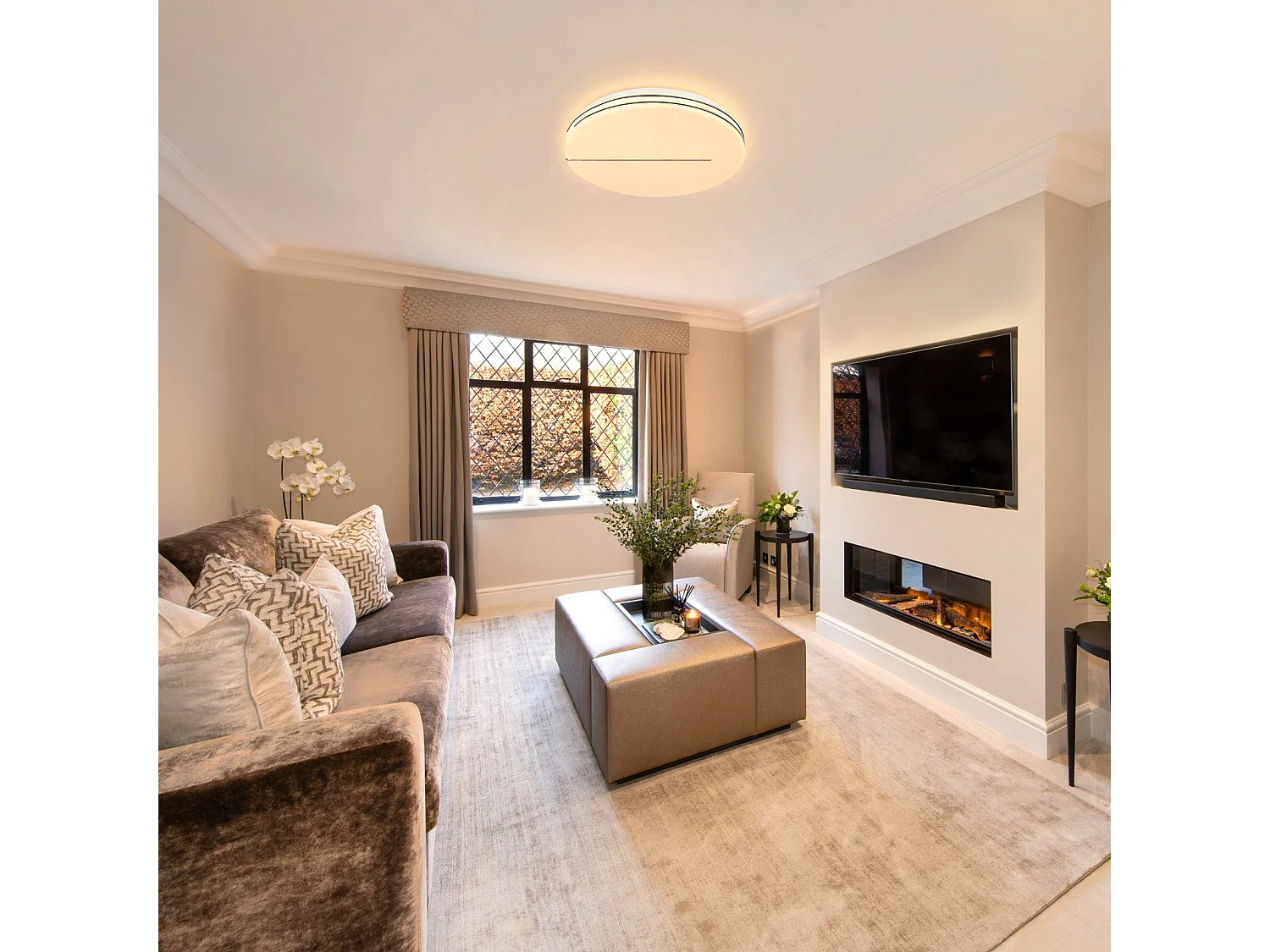 NETTLIFE LED Plafondlamp - rond - moderne - wit - 3000K warm wit - sterrenhemel slaapkamerlamp 27cm - 12W keukenlamp - voor hal | woonkamer | kinderkamer