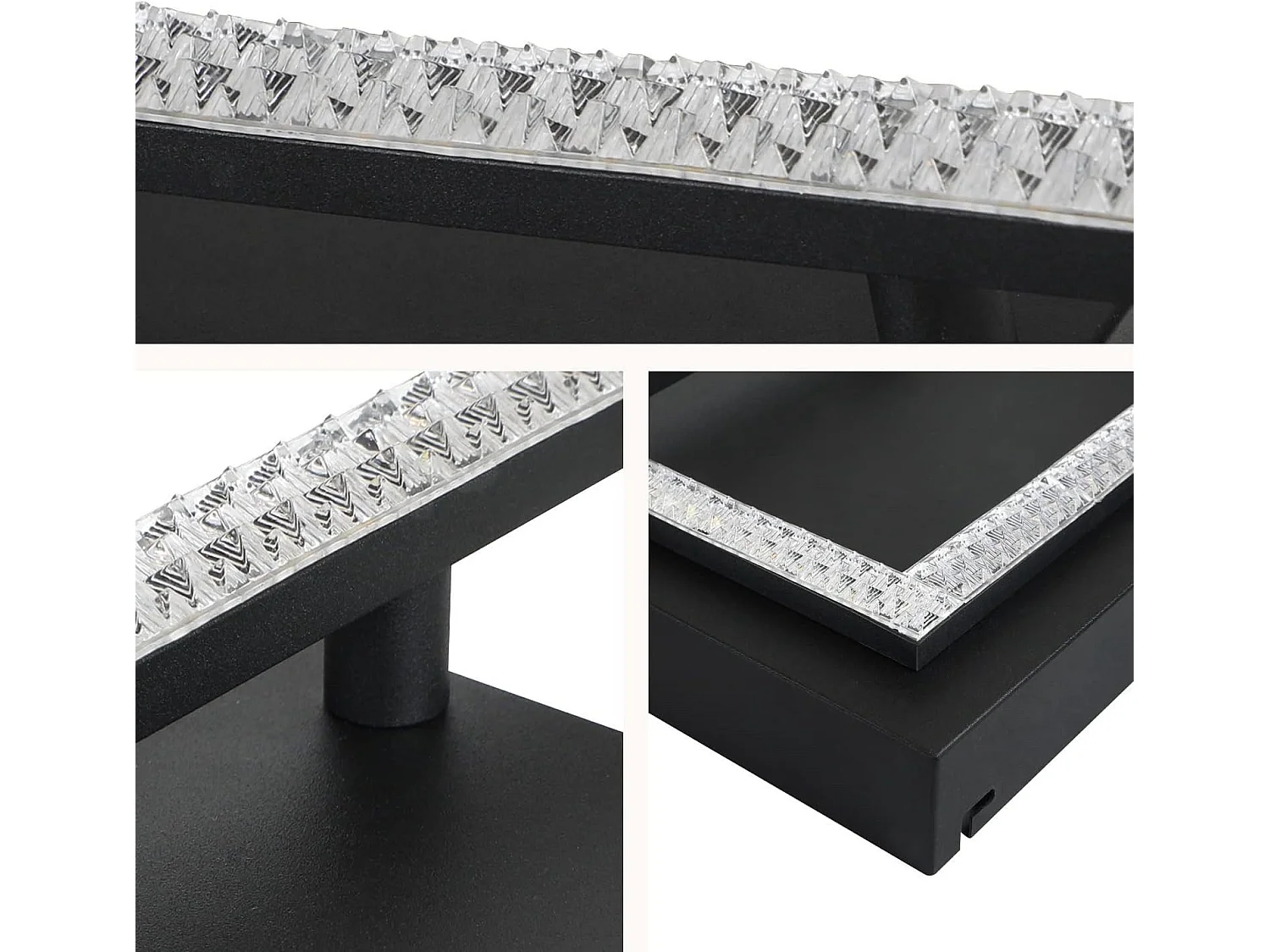 NETTLIFE Plafonnier LED 3000K-6500K, 54W Lampe de Cuisine à Intensité Variable  Noir Design Moderne Carrés avec Télécommande pour Chambre Cuisine