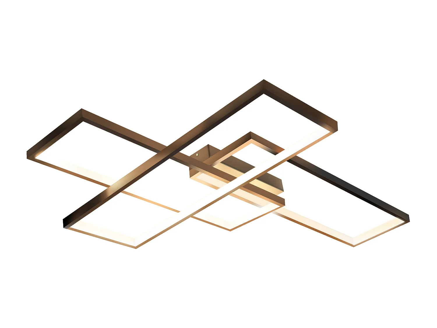 NETTLIFE Plafonnier LED, Éclairage de Plafond Modernes avec 3 Carrés, 67x47x10cm , 35W Métal Lampe de Plafond Applique Murale, Noir , 3000K