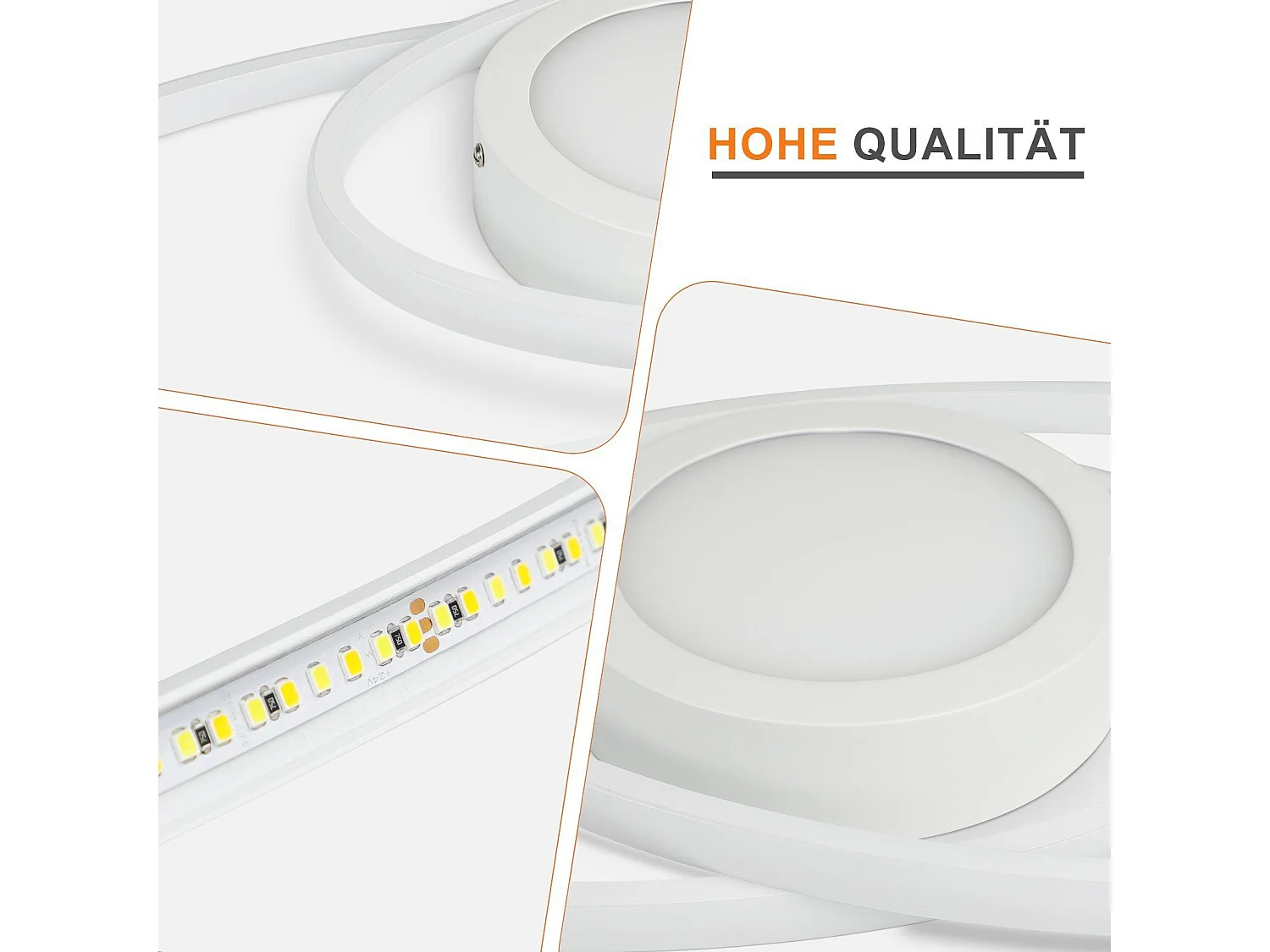 NETTLIFE Ovale LED-Deckenleuchte, 48 W, dimmbar, weiß, mit Fernbedienung, 3000 K – 6500 K, modern für Schlafzimmer, Kinderzimmer, Büro