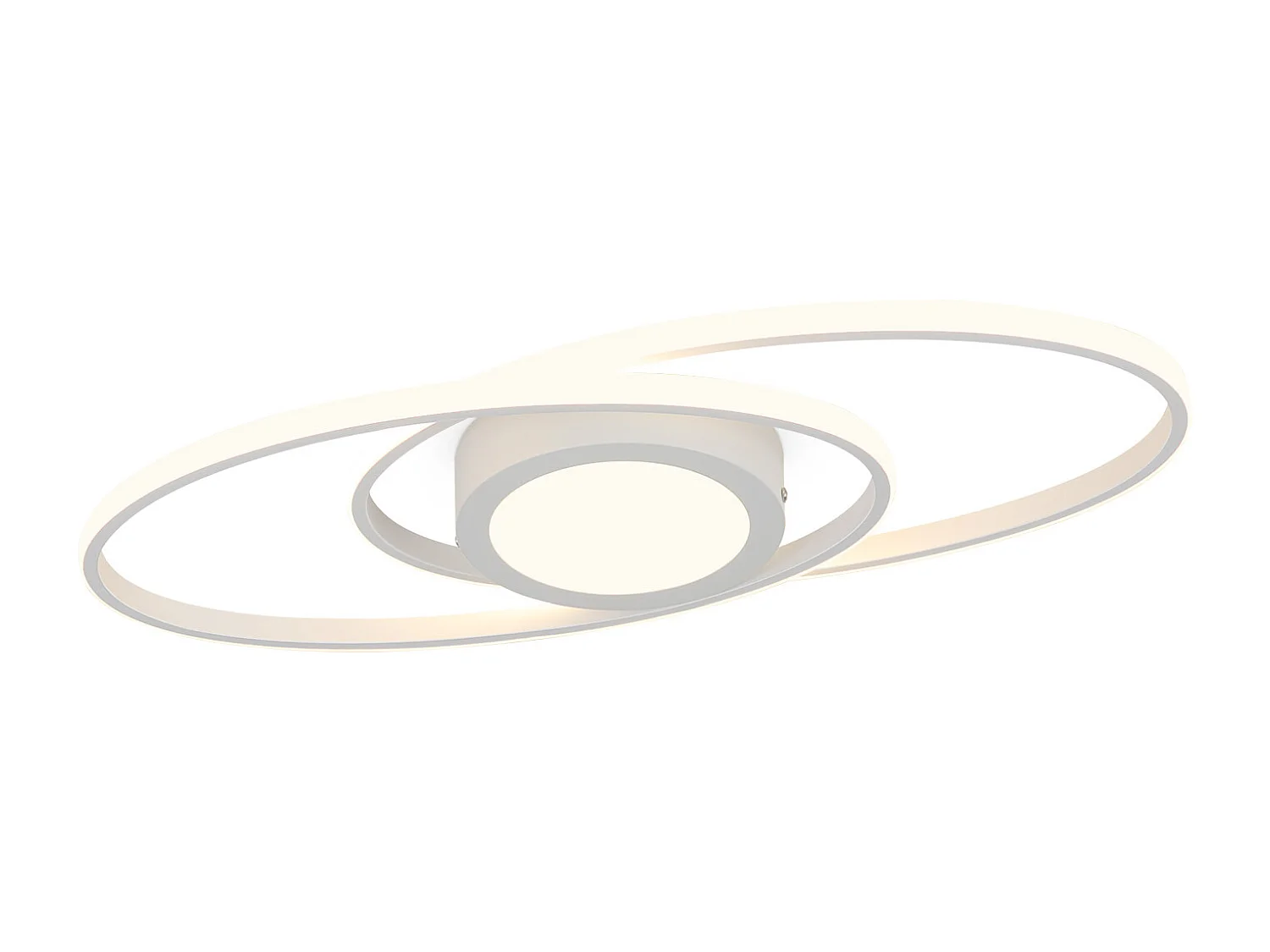 NETTLIFE Ovale LED-Deckenleuchte, 48 W, dimmbar, weiß, mit Fernbedienung, 3000 K – 6500 K, modern für Schlafzimmer, Kinderzimmer, Büro