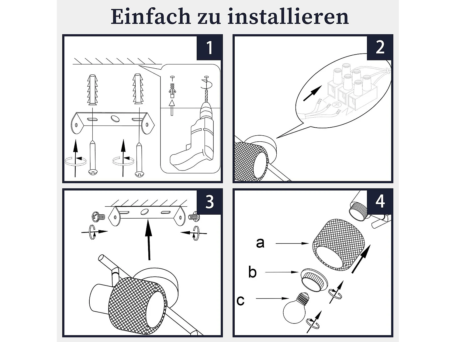 NETTLIFE Opbouwspot 2 vlammen E27 vintage rond zwart metaal verstelbaar 330° spot plafondlamp Plafondspot voor woonkamer slaapkamer keuken zonder gloeilampen