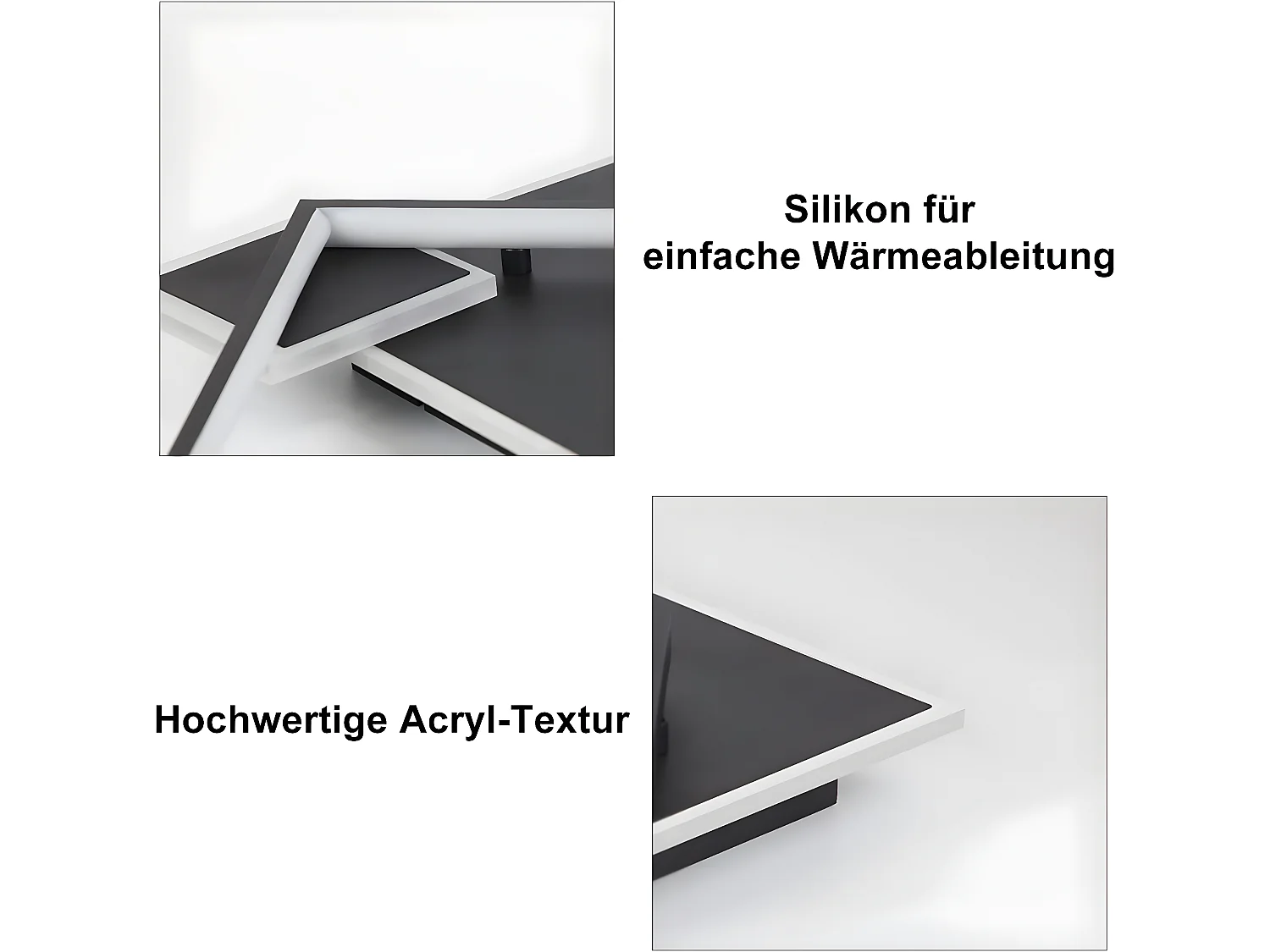 NETTLIFE Plafondlamp LED vierkant Zwart 3-Lichts 3000-6000K Dimbaar  50W Moderne Keukenverlichting met Afstandsbediening voor Woonkamer Slaapkamer Eetkamer 46cm