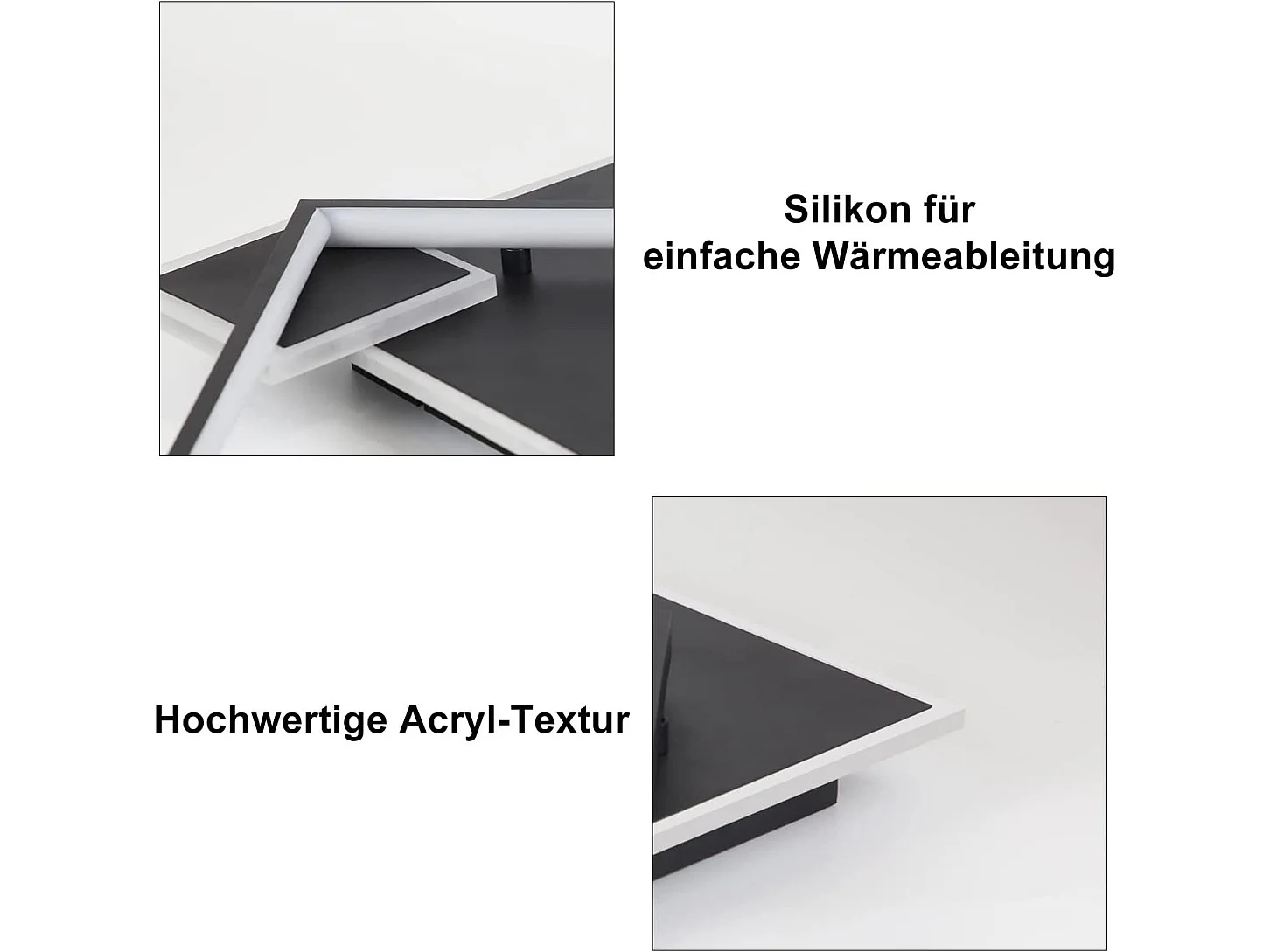 NETTLIFE Plafondlamp LED vierkant Zwart 3-Lichts 3000-6000K Dimbaar  50W Moderne Keukenverlichting met Afstandsbediening voor Woonkamer Slaapkamer Eetkamer 46cm