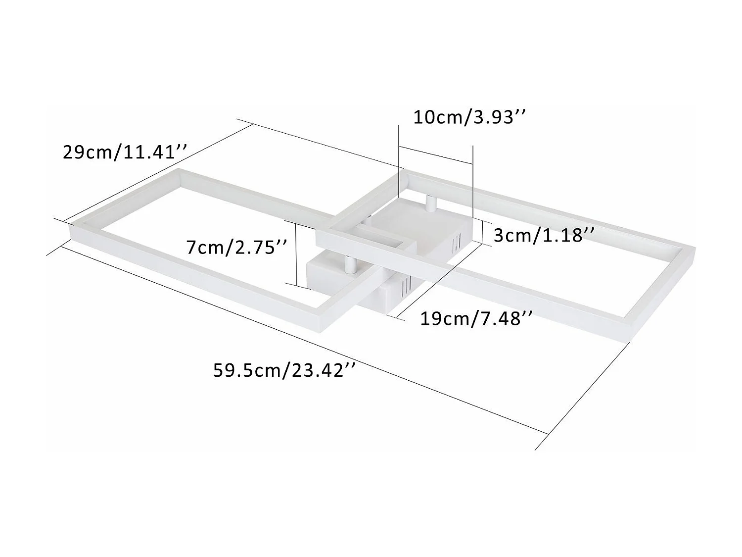 NETTLIFE Plafonnier LED Dimmable avec Télécommande 40W Métal Blanc Lampe de Cuisine Design Moderne pour Chambre Salle à Manger Salon
