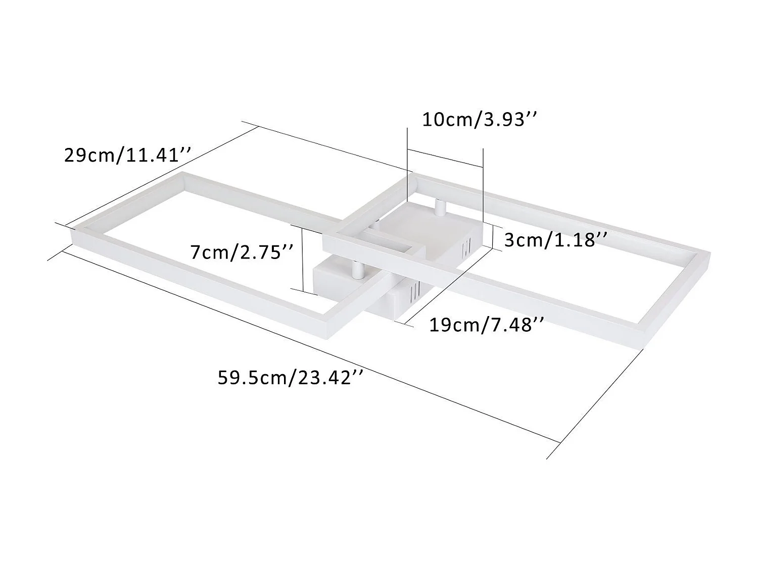 NETTLIFE Plafonnier LED Dimmable avec Télécommande 40W Métal Blanc Lampe de Cuisine Design Moderne pour Chambre Salle à Manger Salon