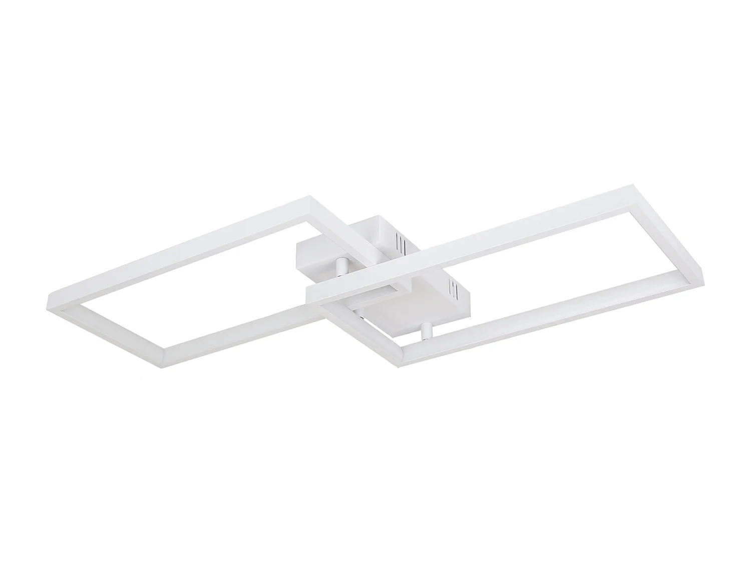 NETTLIFE Plafonnier LED Dimmable avec Télécommande 40W Métal Blanc Lampe de Cuisine Design Moderne pour Chambre Salle à Manger Salon