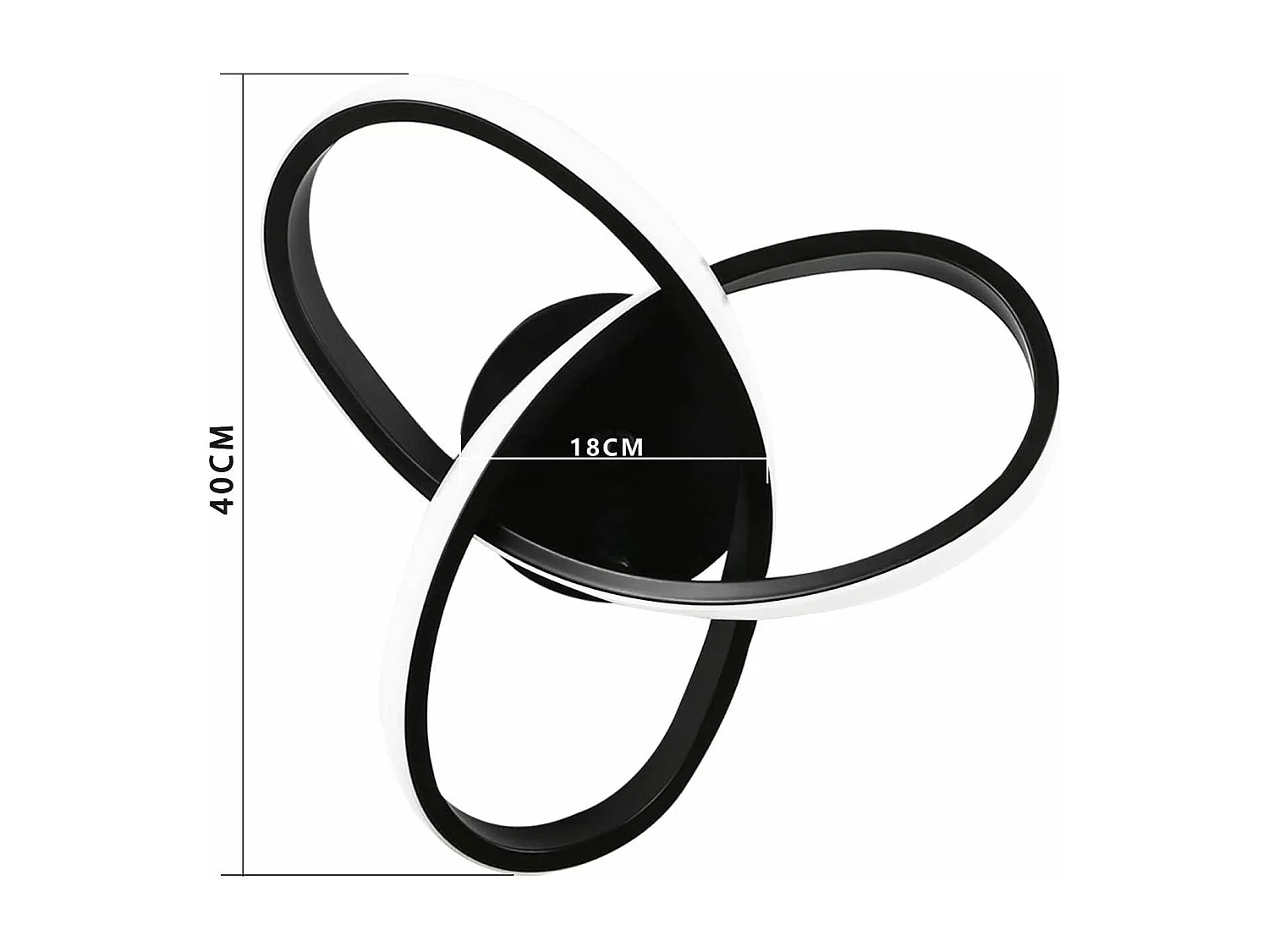 NETTLIFE Plafonnier LED Dimmable 33 W Lampe Noir avec Télécommande Lampe de Chambre Moderne 40 cm pour Salon Cuisine Couloir Studio