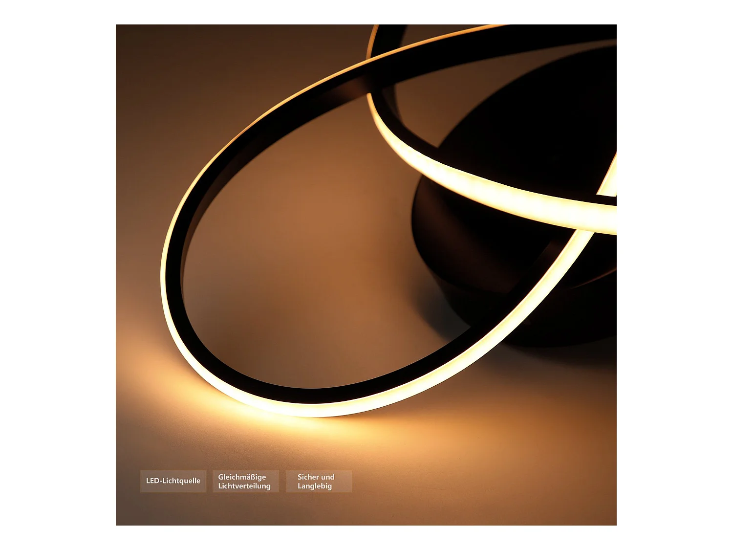 NETTLIFE Plafonnier LED Dimmable 33 W Lampe Noir avec Télécommande Lampe de Chambre Moderne 40 cm pour Salon Cuisine Couloir Studio