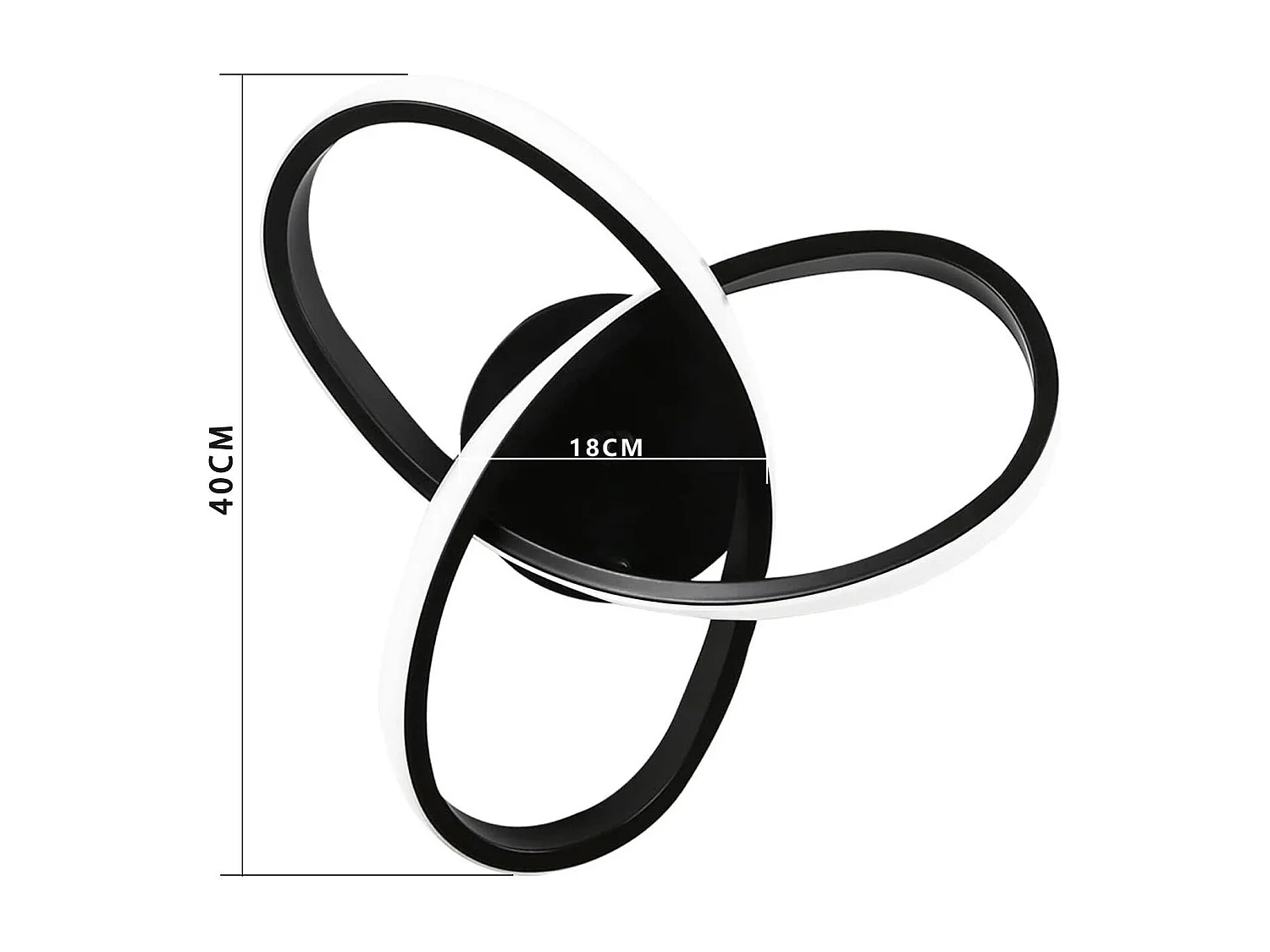 NETTLIFE Plafonnier LED Dimmable 33 W Lampe Noir avec Télécommande Lampe de Chambre Moderne 40 cm pour Salon Cuisine Couloir Studio