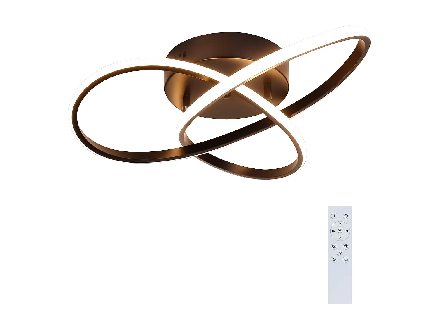 NETTLIFE Plafonnier LED Dimmable 33 W Lampe Noir avec Télécommande Lampe de Chambre Moderne 40 cm pour Salon Cuisine Couloir Studio