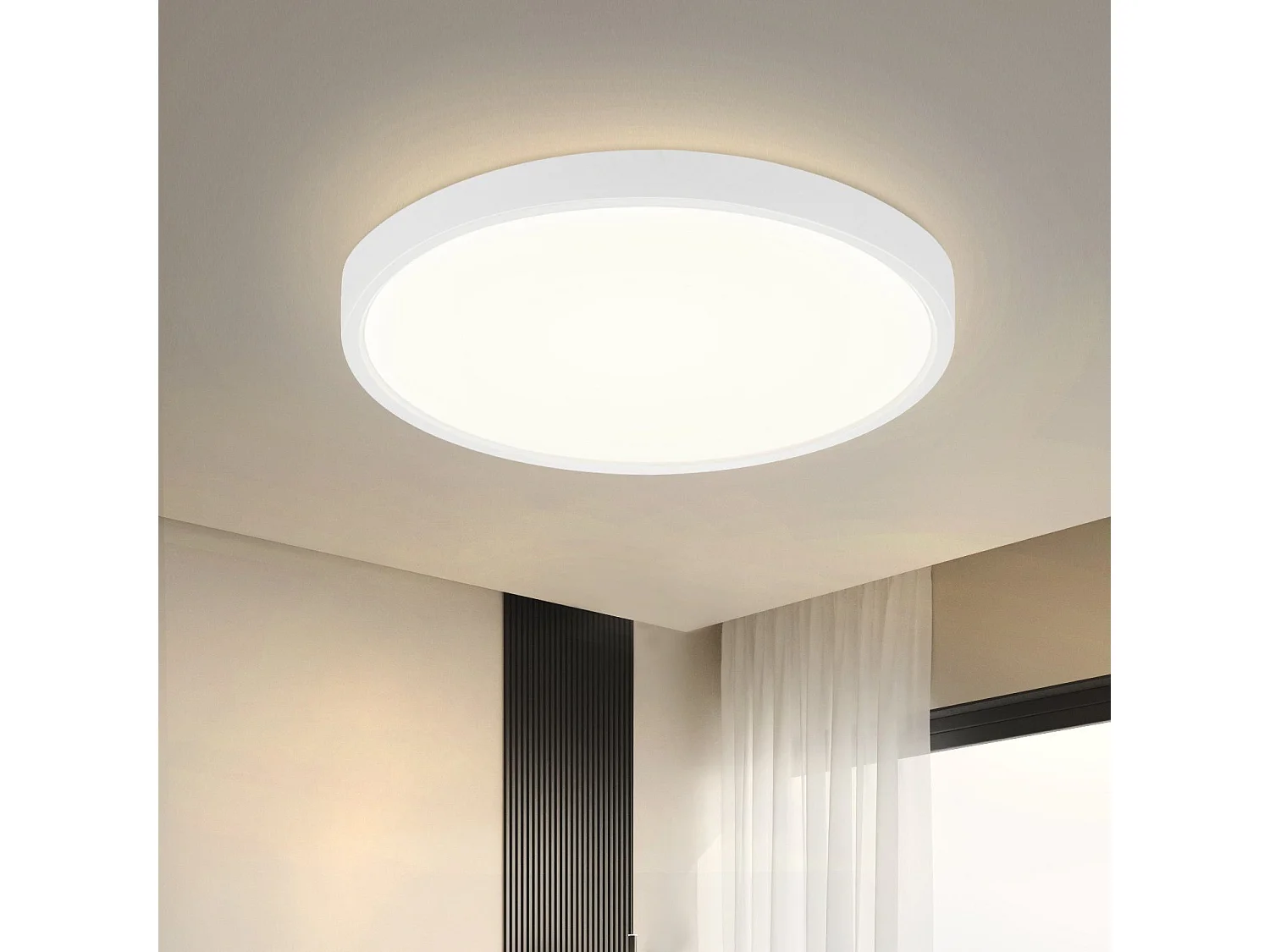 NETTLIFE Runde LED-Deckenleuchte, 18 W, modern, 23 cm, neutralweiß, flach, IP44, Badezimmerlampe für Schlafzimmer, Küche, Flur