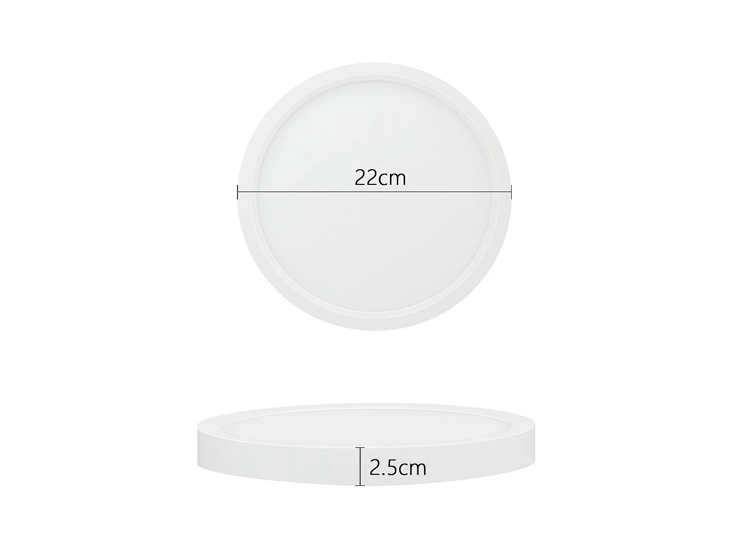 NETTLIFE Plafonnier LED ronde 18W Moderne 23cm Blanc neutre plate IP44 Lampe de Salle de bain pour chambre cuisine couloir