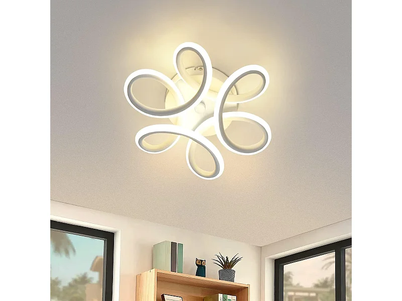 NETTLIFE Plafonnier LED 17W, 3000K 27*12cm Petite Lampe de Couloir Moderne Blanc Chaud Blanc Géométrie Design pour Salon Cuisine Studio Entrée