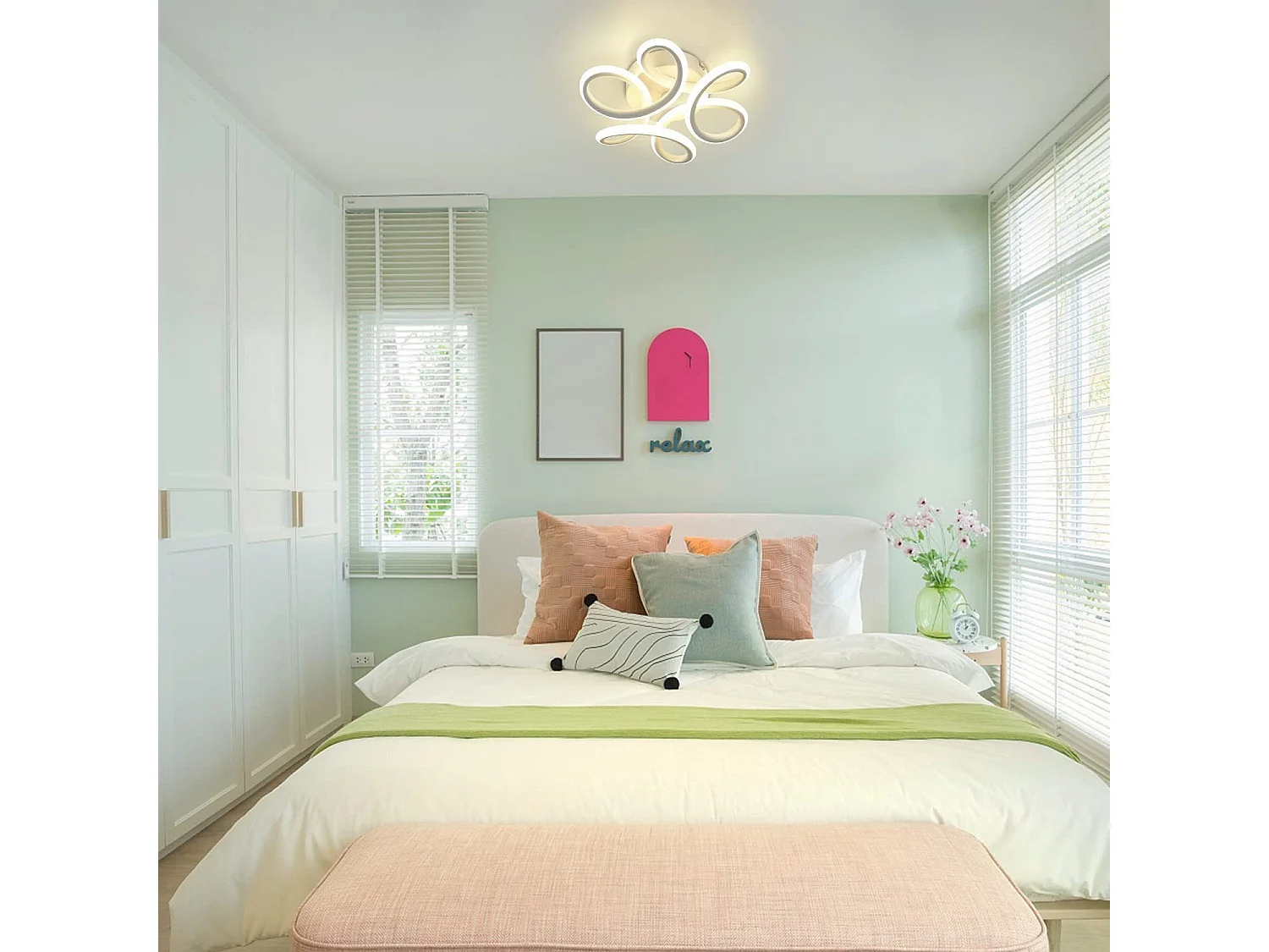 NETTLIFE Plafonnier LED 17W, 3000K 27*12cm Petite Lampe de Couloir Moderne Blanc Chaud Blanc Géométrie Design pour Salon Cuisine Studio Entrée