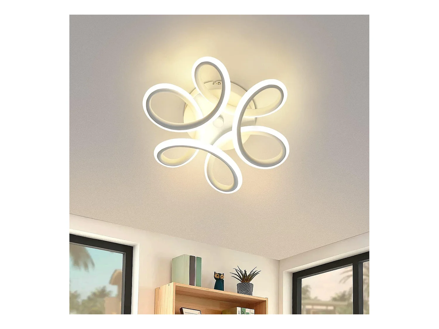 NETTLIFE Plafonnier LED 17W, 3000K 27*12cm Petite Lampe de Couloir Moderne Blanc Chaud Blanc Géométrie Design pour Salon Cuisine Studio Entrée