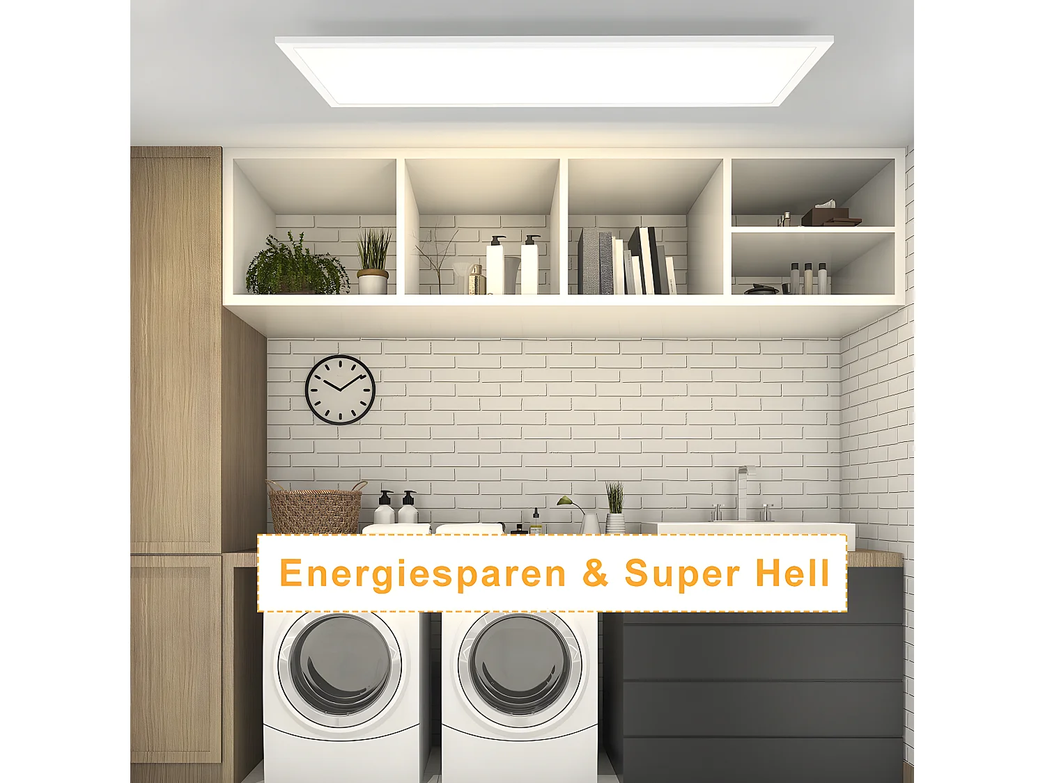 LED Deckenleuchte Panel Weiß, 42w Länge Dimmbar Deckenlampe Mit Fernbedienung 100x25 Cm